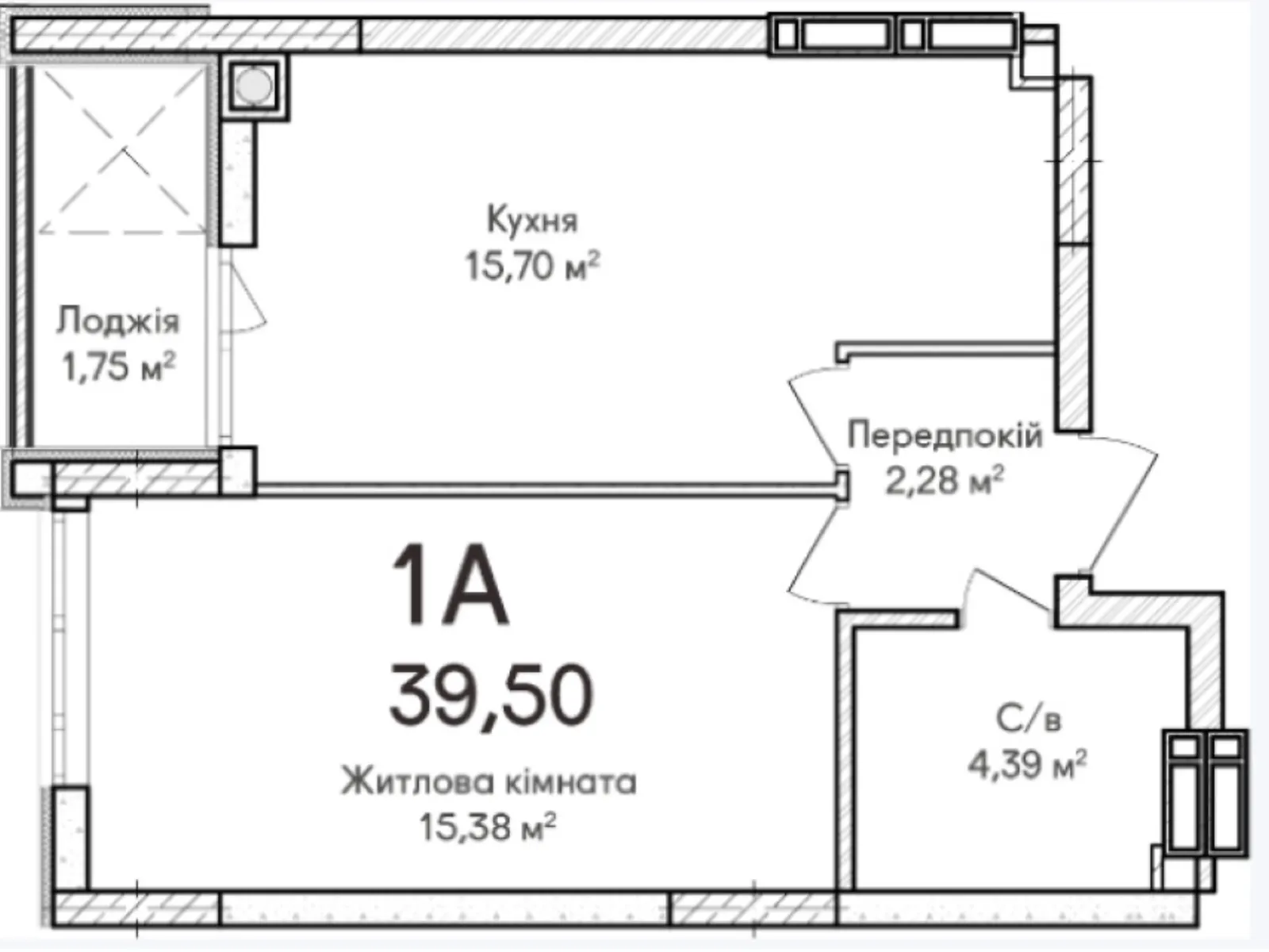 Продается 1-комнатная квартира 39.5 кв. м в Ирпене, ул. Достоевского, 1