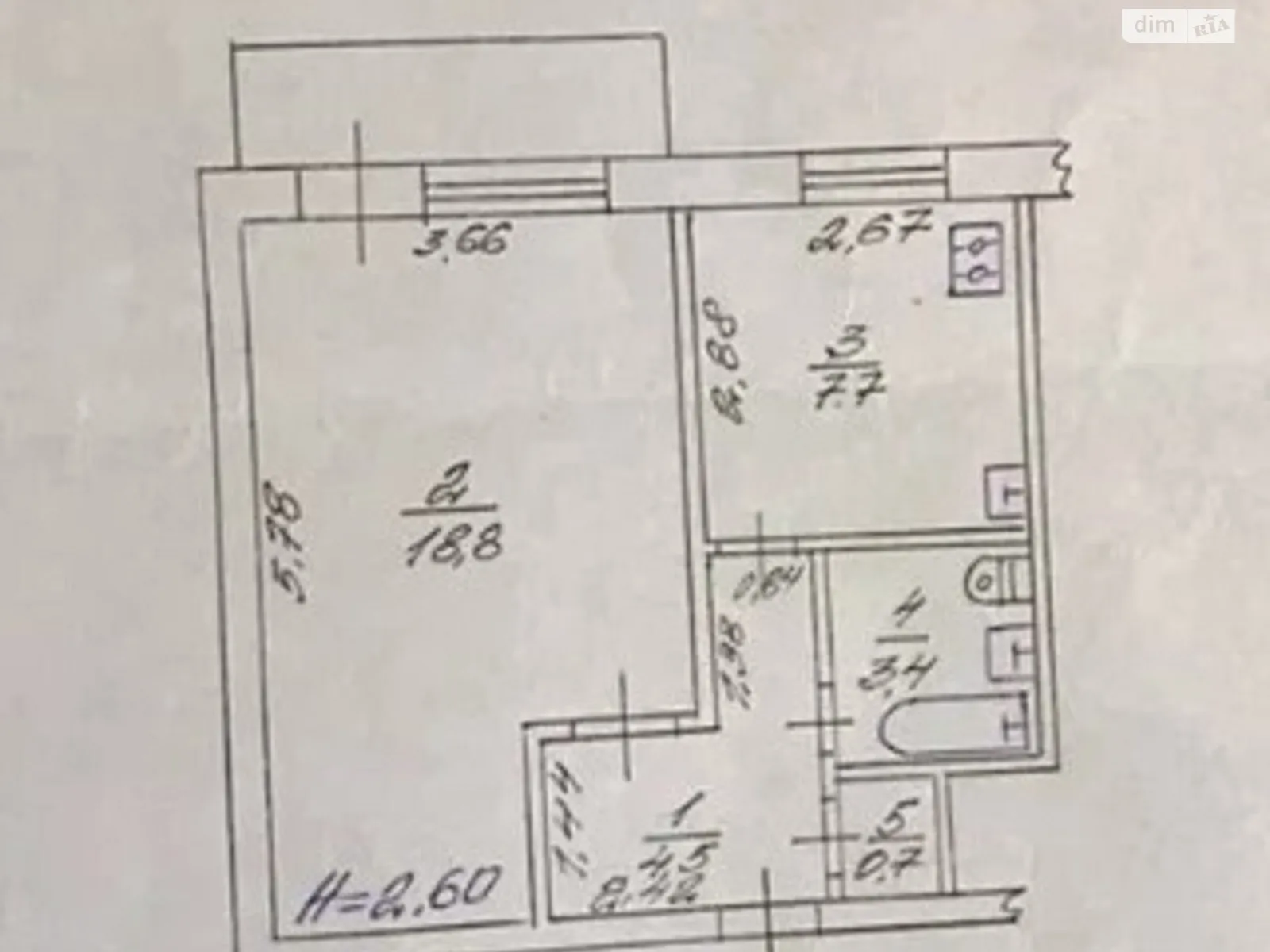 Продается 1-комнатная квартира 36 кв. м в Харькове, цена: 23000 $