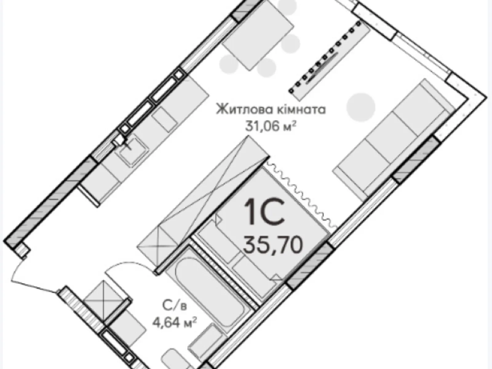 Продается 1-комнатная квартира 35 кв. м в Ирпене, ул. Достоевского, 1