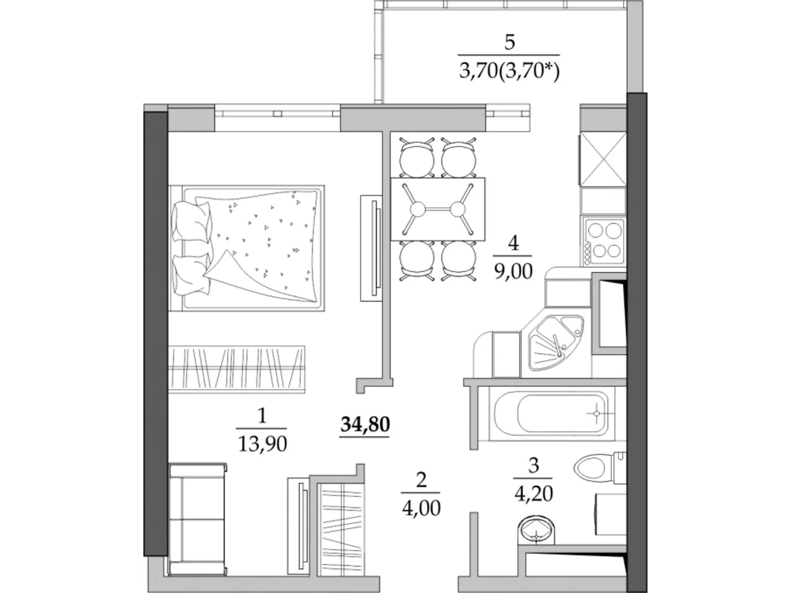 Продается 1-комнатная квартира 34.8 кв. м в Лиманке, ул. Спортивная - фото 1