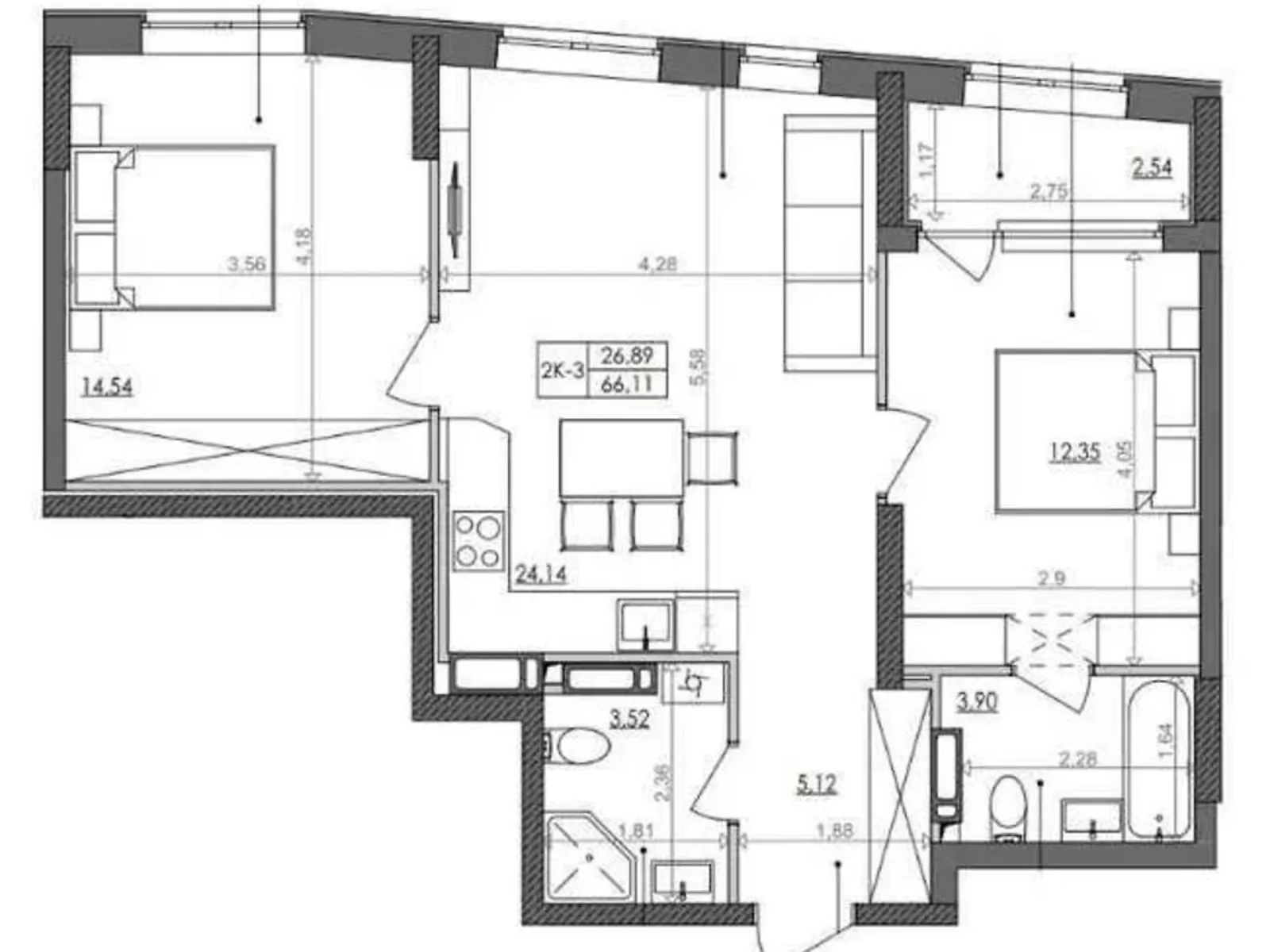 Продается 2-комнатная квартира 64 кв. м в Киеве, Столичное шоссе, 2А - фото 1