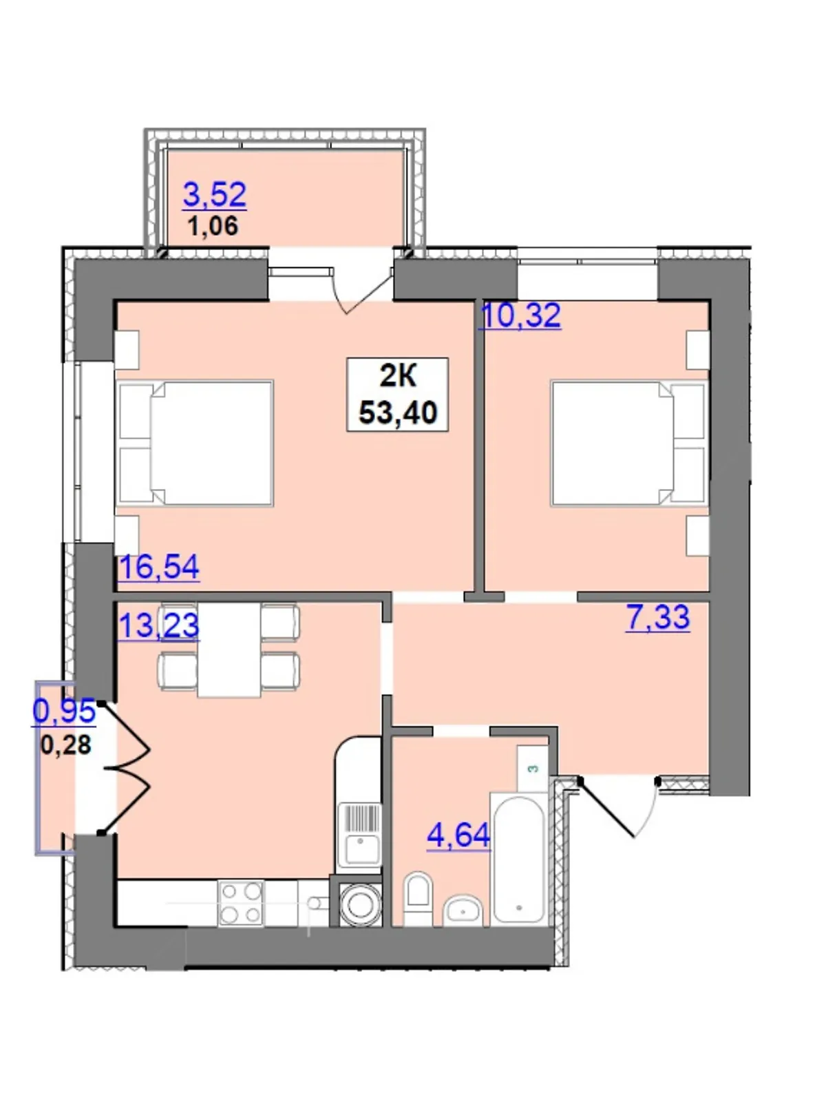 Продается 2-комнатная квартира 53.4 кв. м в Ивано-Франковске, пер. Ключный - фото 1