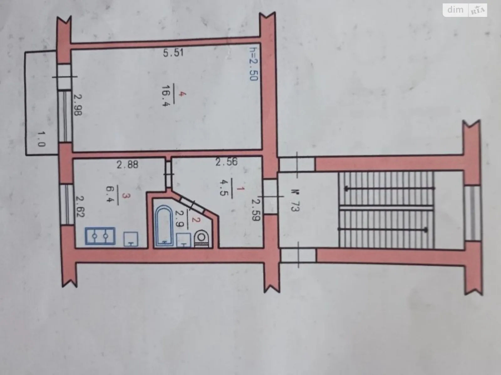 Продається 1-кімнатна квартира 42 кв. м у Хмельницькому, вул. Інститутська