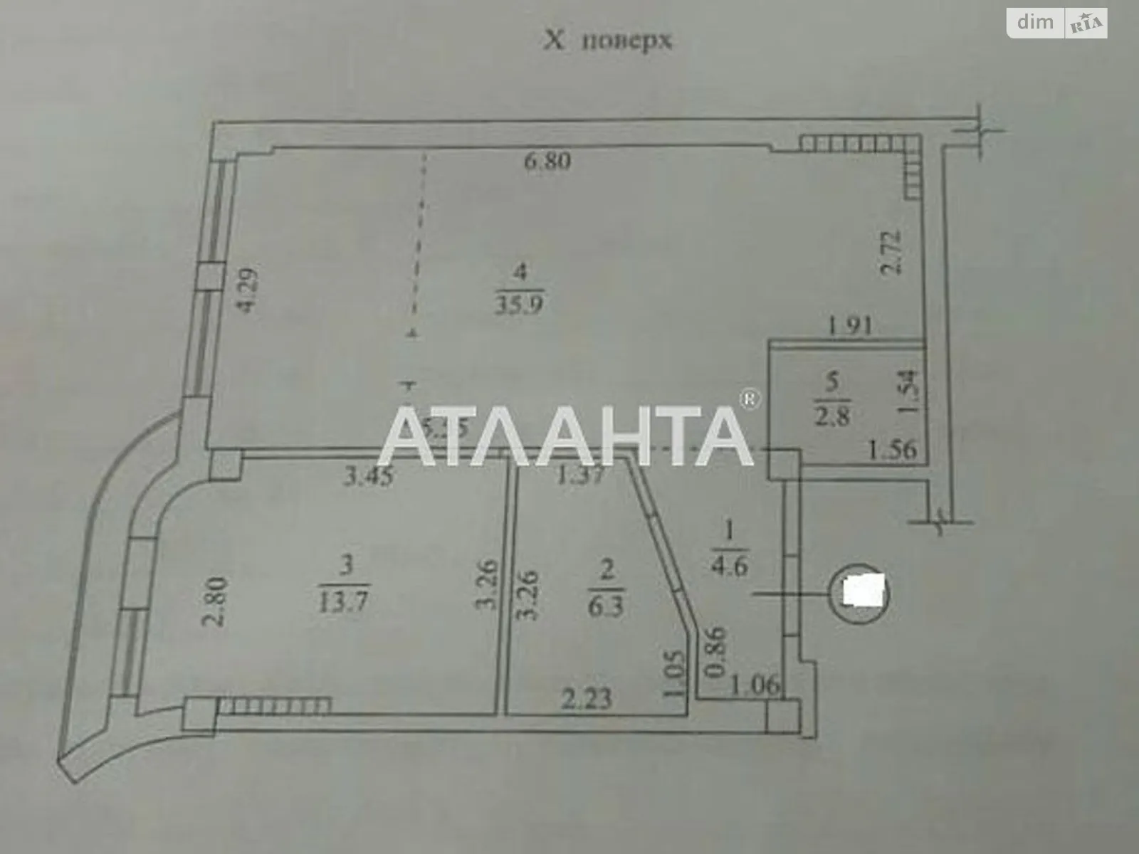 Продається 2-кімнатна квартира 45.1 кв. м у Одесі, вул. Пантелеймонівська