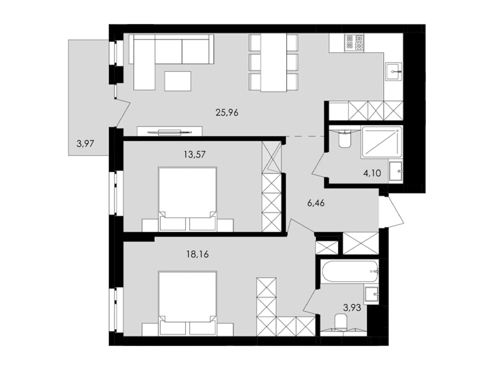 Продается 2-комнатная квартира 73 кв. м в Львове, ул. Замарстиновская, 76