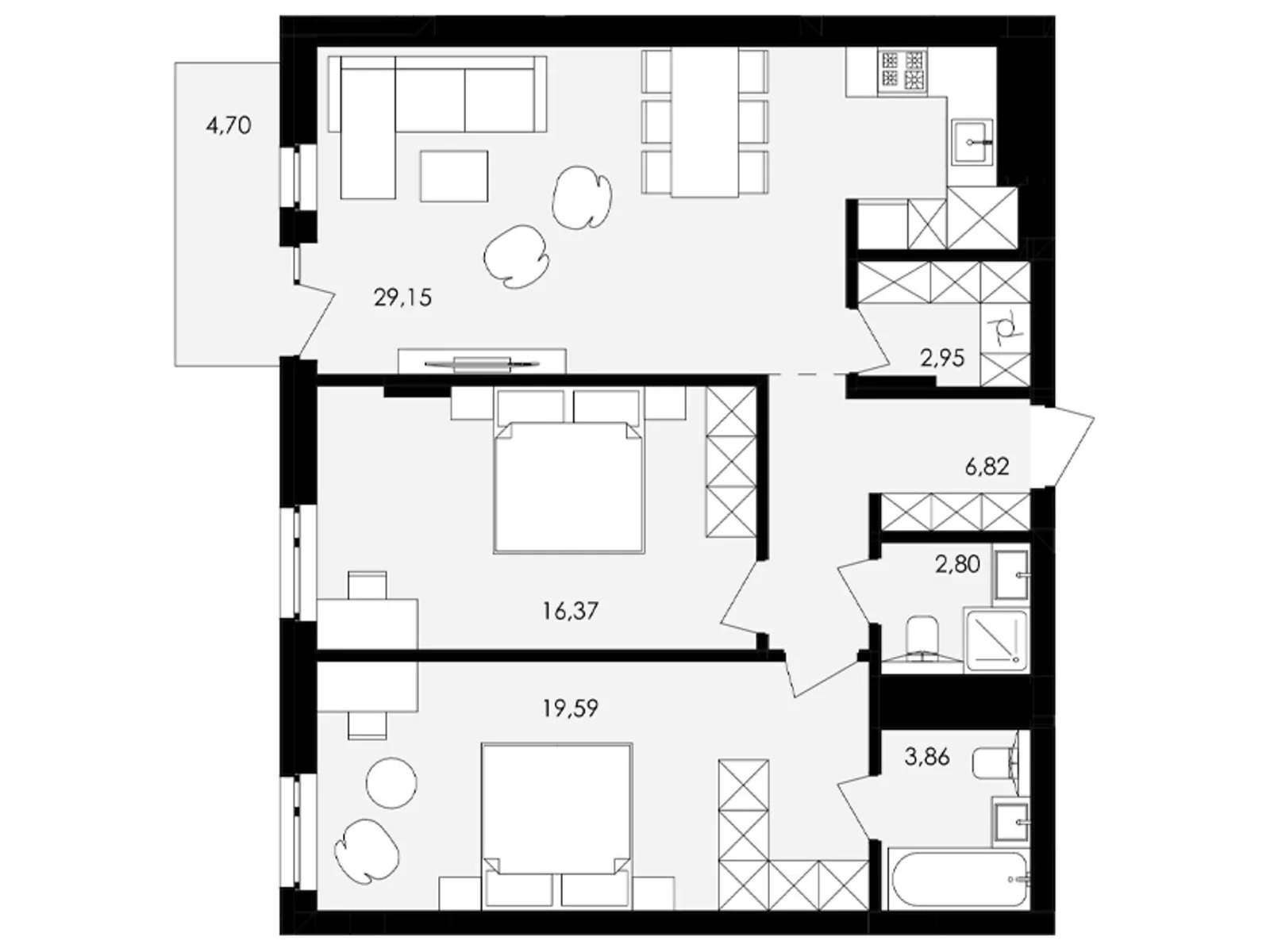 Продается 2-комнатная квартира 83 кв. м в Львове, ул. Замарстиновская, 76 - фото 1