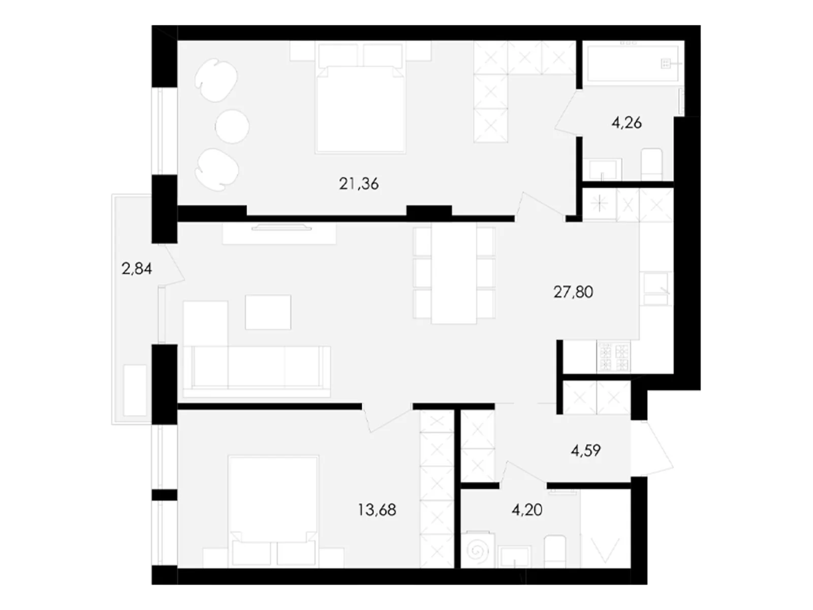 Продается 2-комнатная квартира 77 кв. м в Львове, ул. Замарстиновская, 76 - фото 1