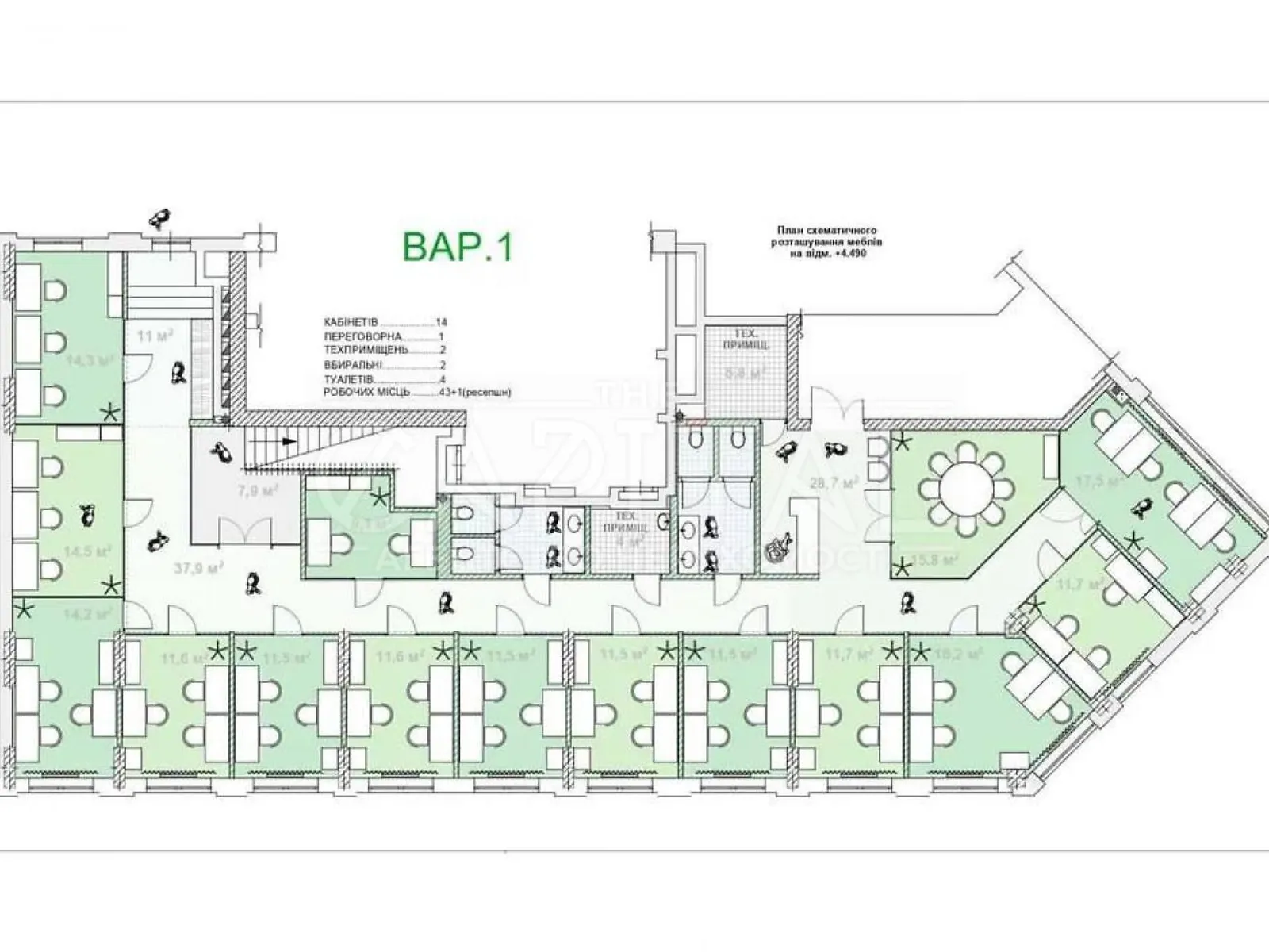 Продается помещения свободного назначения 409 кв. м в 17-этажном здании - фото 2