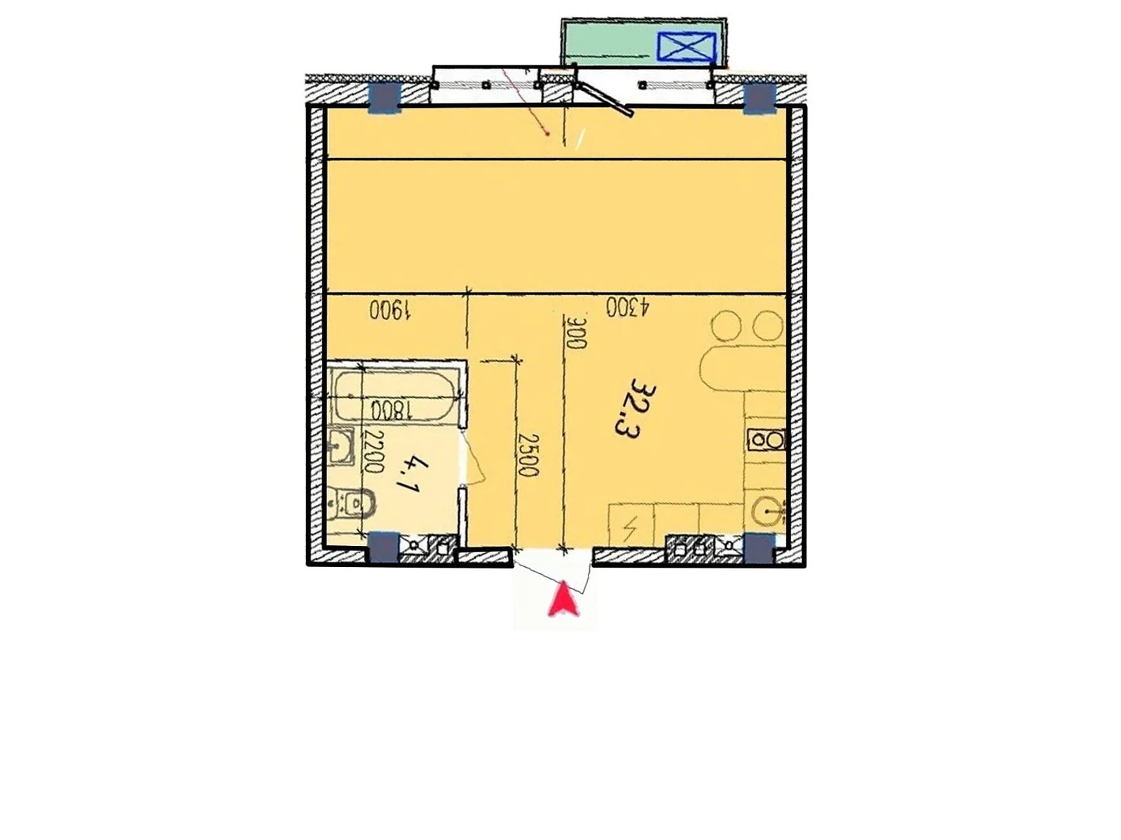 Продается 1-комнатная квартира 37.7 кв. м в Николаеве, цена: 38226 $