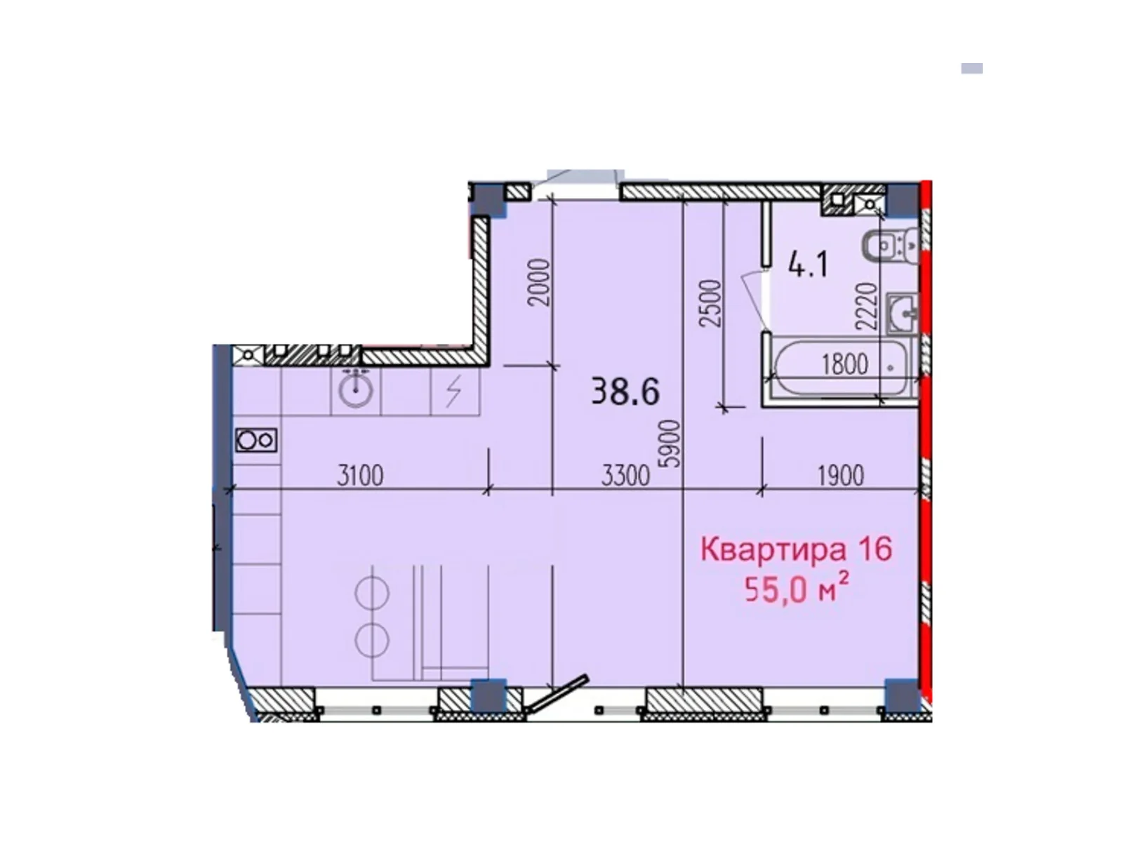 Продается 1-комнатная квартира 55 кв. м в Николаеве - фото 1