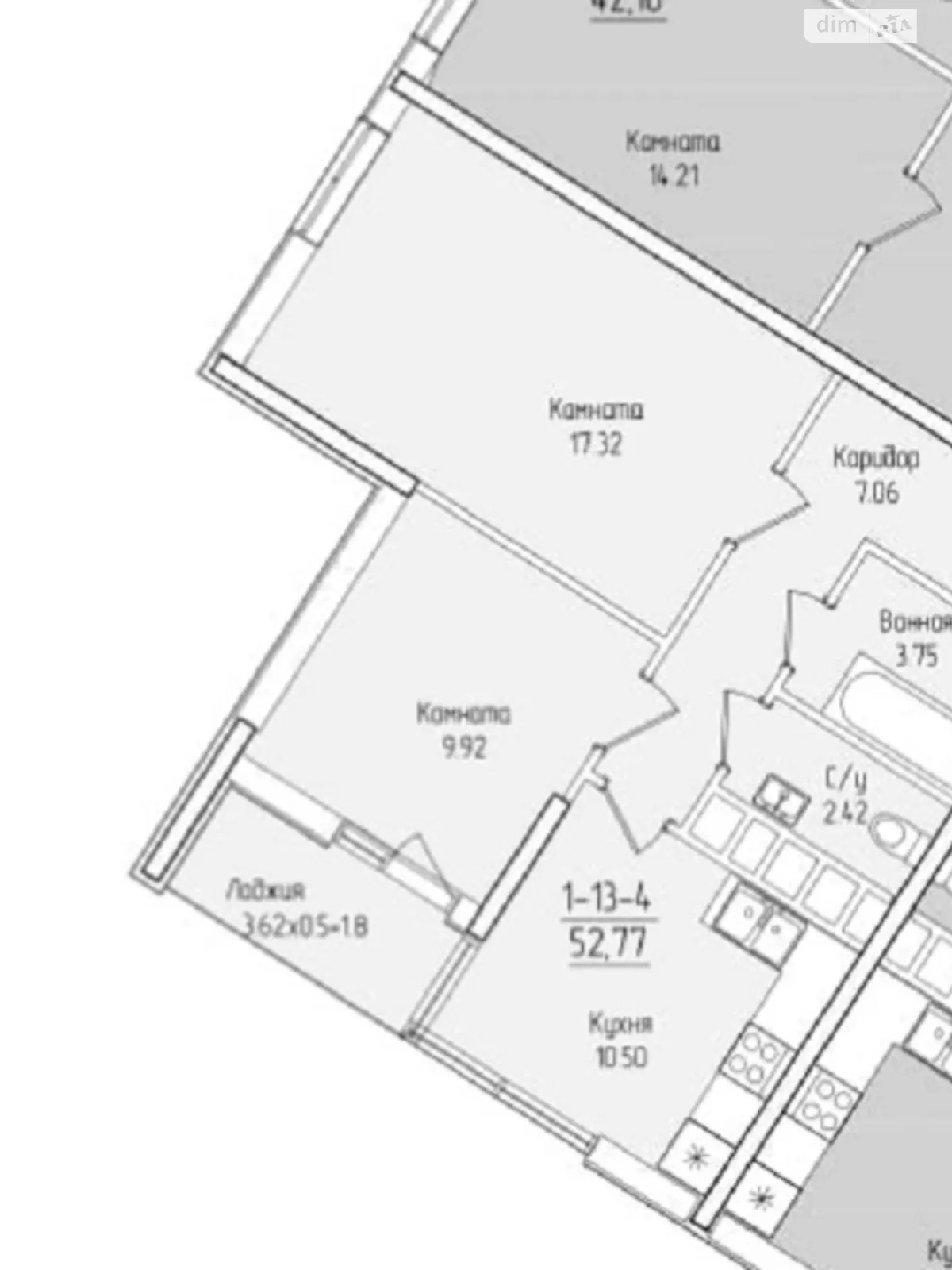 Продается 2-комнатная квартира 52.77 кв. м в Одессе, ул. Краснова, 5