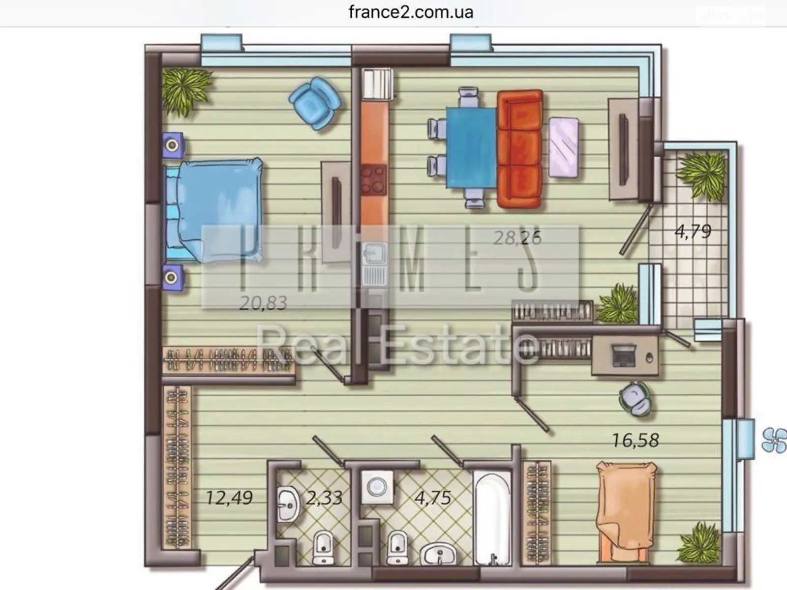 Продается 1-комнатная квартира 91 кв. м в Киеве, ул. Маккейна Джона, 3А