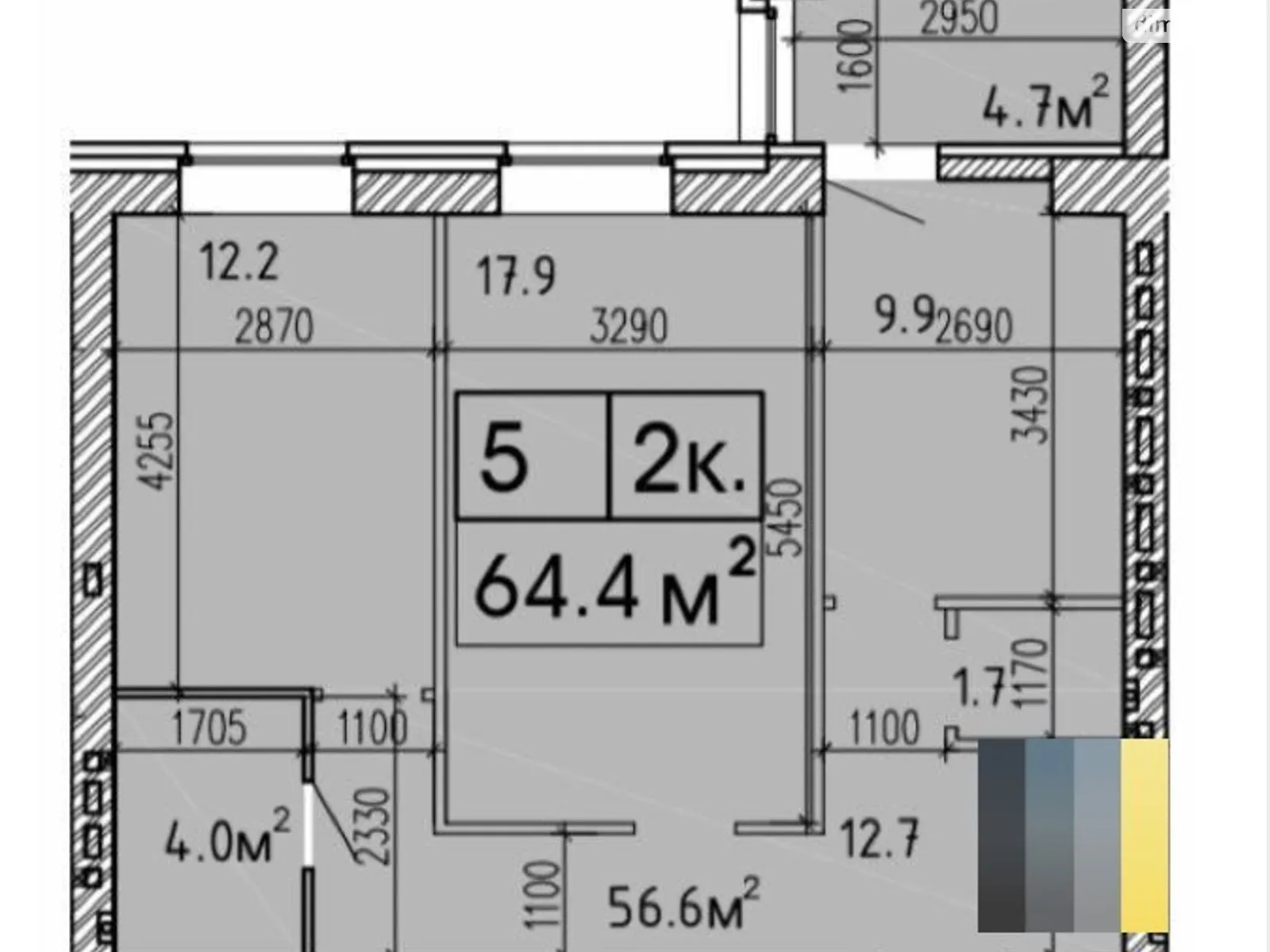 Продается 2-комнатная квартира 64.4 кв. м в Днепре, ул. Большая Диивська, 28Н - фото 1