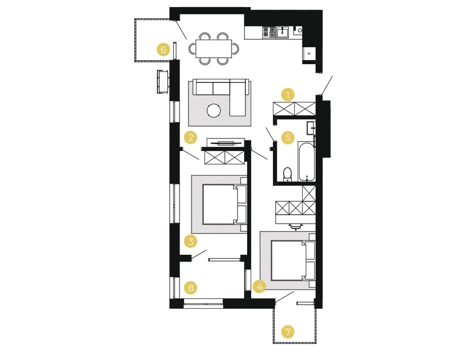 Продается 2-комнатная квартира 72.6 кв. м в Дрогобыче, цена: 60562 $