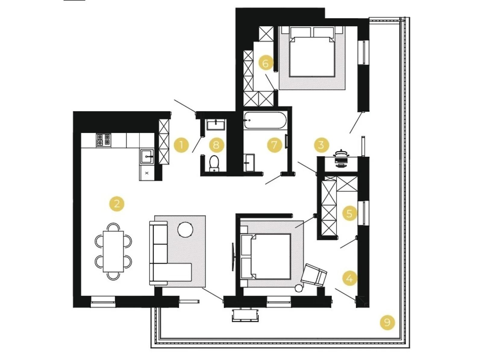 Продается 2-комнатная квартира 91.22 кв. м в Дрогобыче, цена: 83283 $