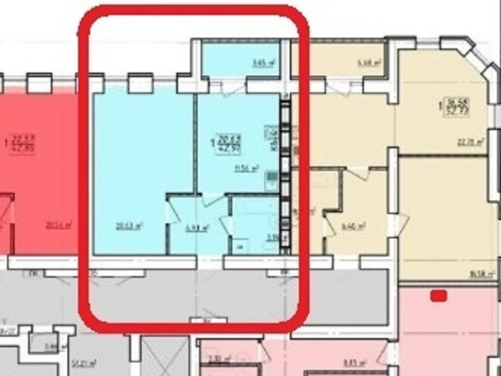 Продається 1-кімнатна квартира 43 кв. м у Харкові, цена: 31000 $