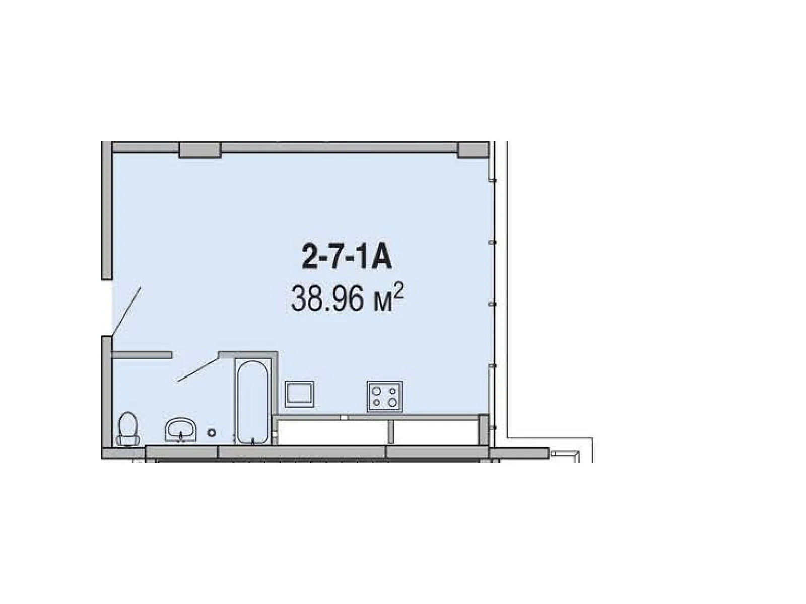 Продается 1-комнатная квартира 38.96 кв. м в Днепре, цена: 64674 $