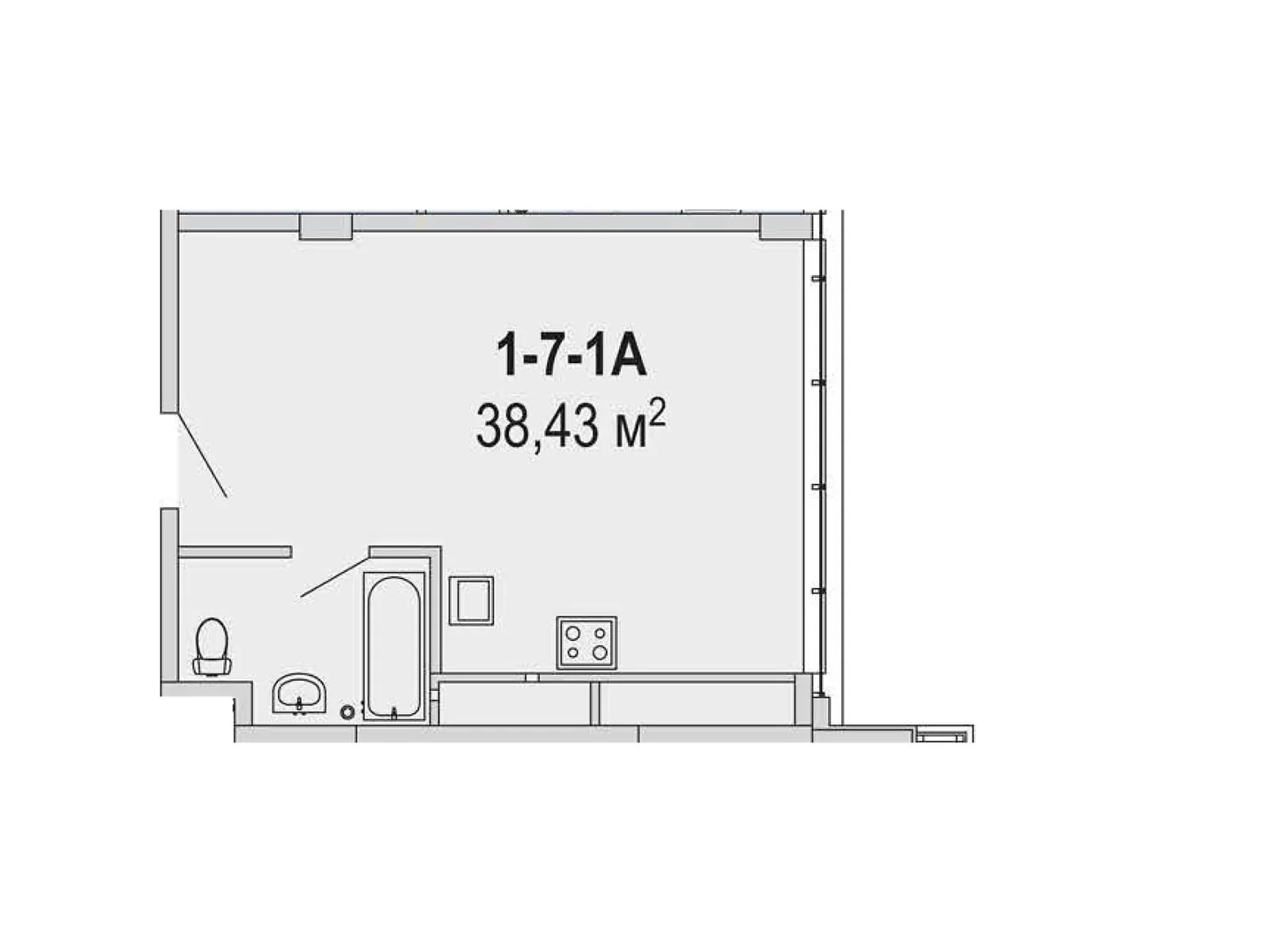 Продается 1-комнатная квартира 38.43 кв. м в Днепре, ул. Овражная, 15