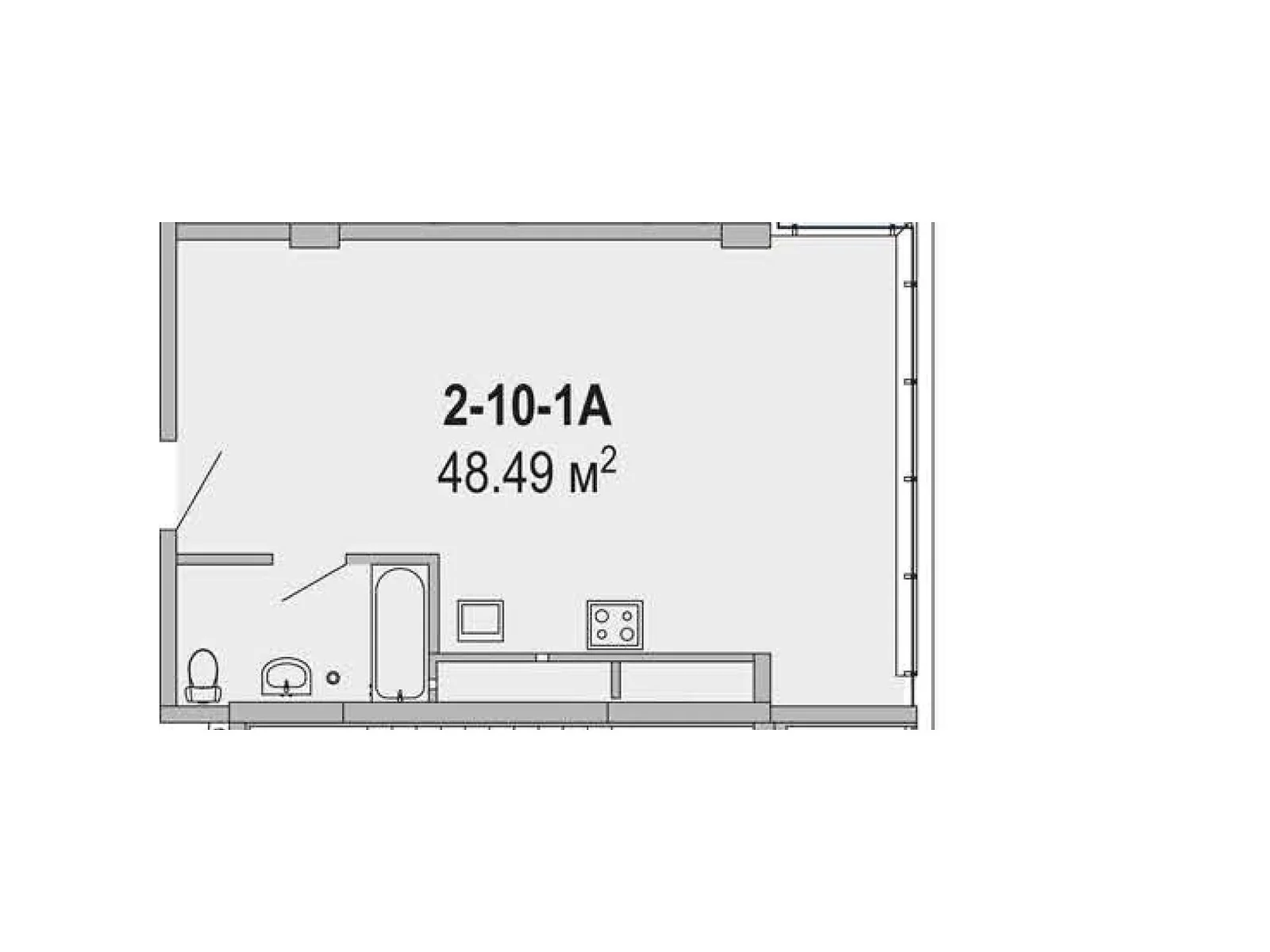 Продается 2-комнатная квартира 48.49 кв. м в Днепре, ул. Овражная, 15