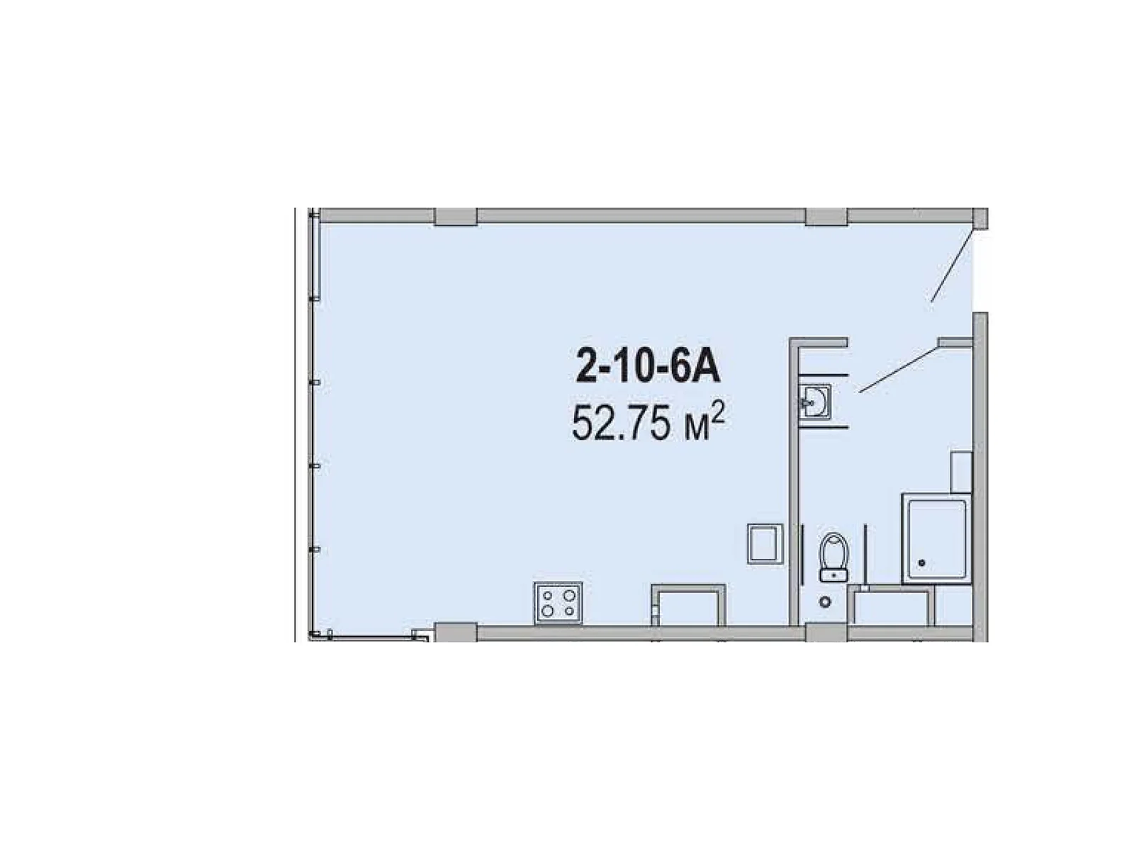 Продается 2-комнатная квартира 52.75 кв. м в Днепре, ул. Овражная, 15