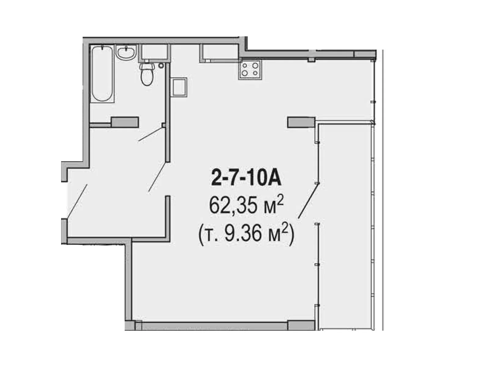 Продається 2-кімнатна квартира 62.35 кв. м у Дніпрі, вул. Овражна, 15 - фото 1