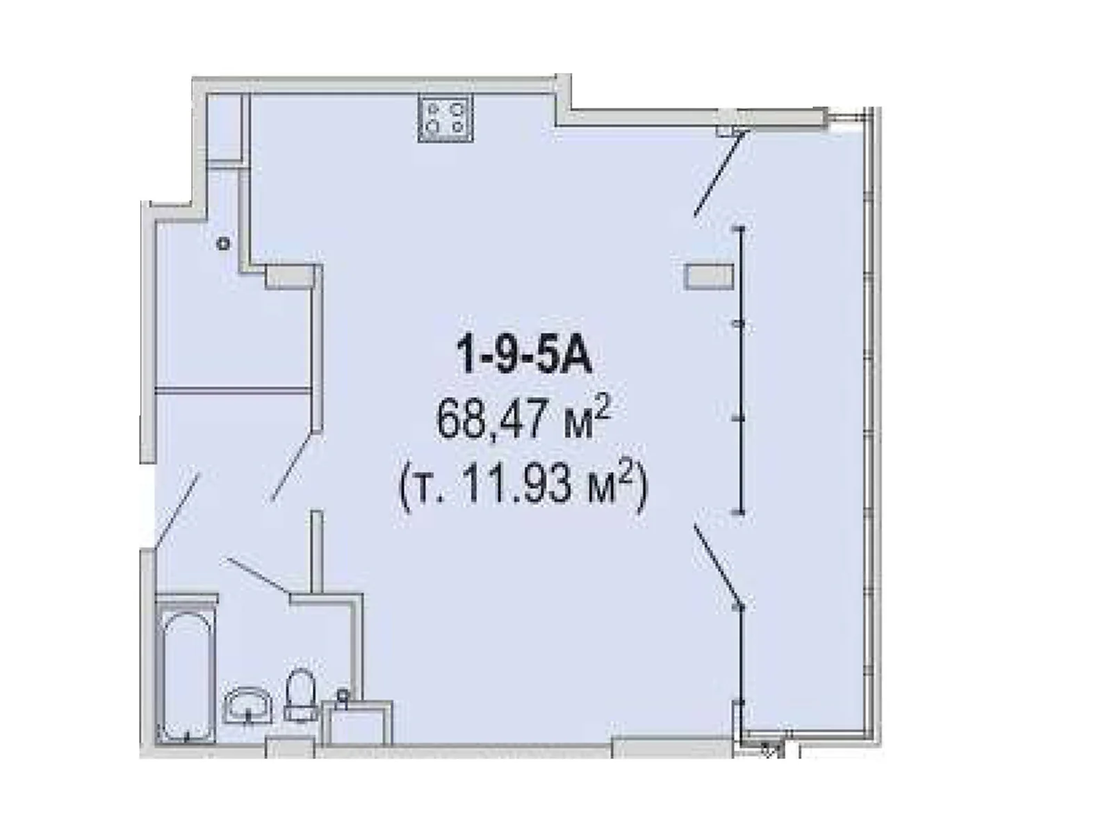 Продается 2-комнатная квартира 68.47 кв. м в Днепре, ул. Овражная, 15