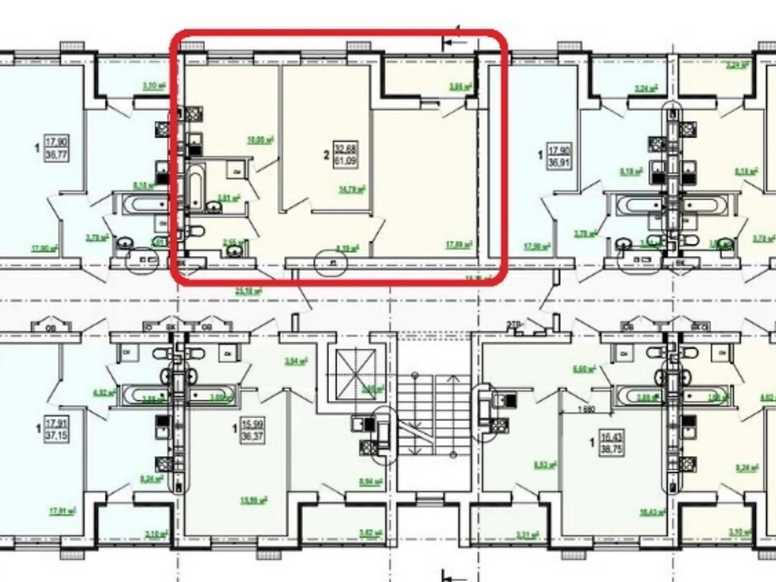 Продається 2-кімнатна квартира 61 кв. м у Харкові, вул. Шевченка, 327