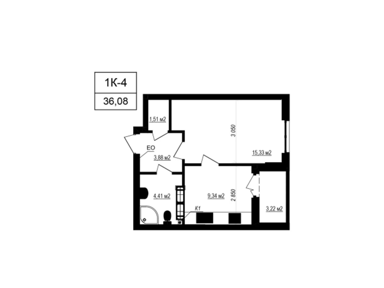 Продается 1-комнатная квартира 36.08 кв. м в Софиевской Борщаговке, цена: 35329 $ - фото 1