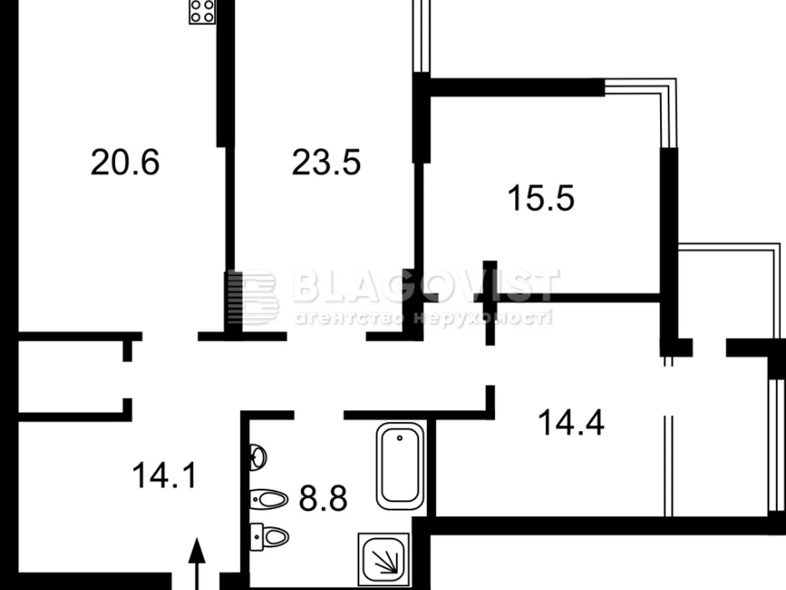 Продается 2-комнатная квартира 47 кв. м в Киеве, ул. Антоновича(Горького), 44 - фото 1