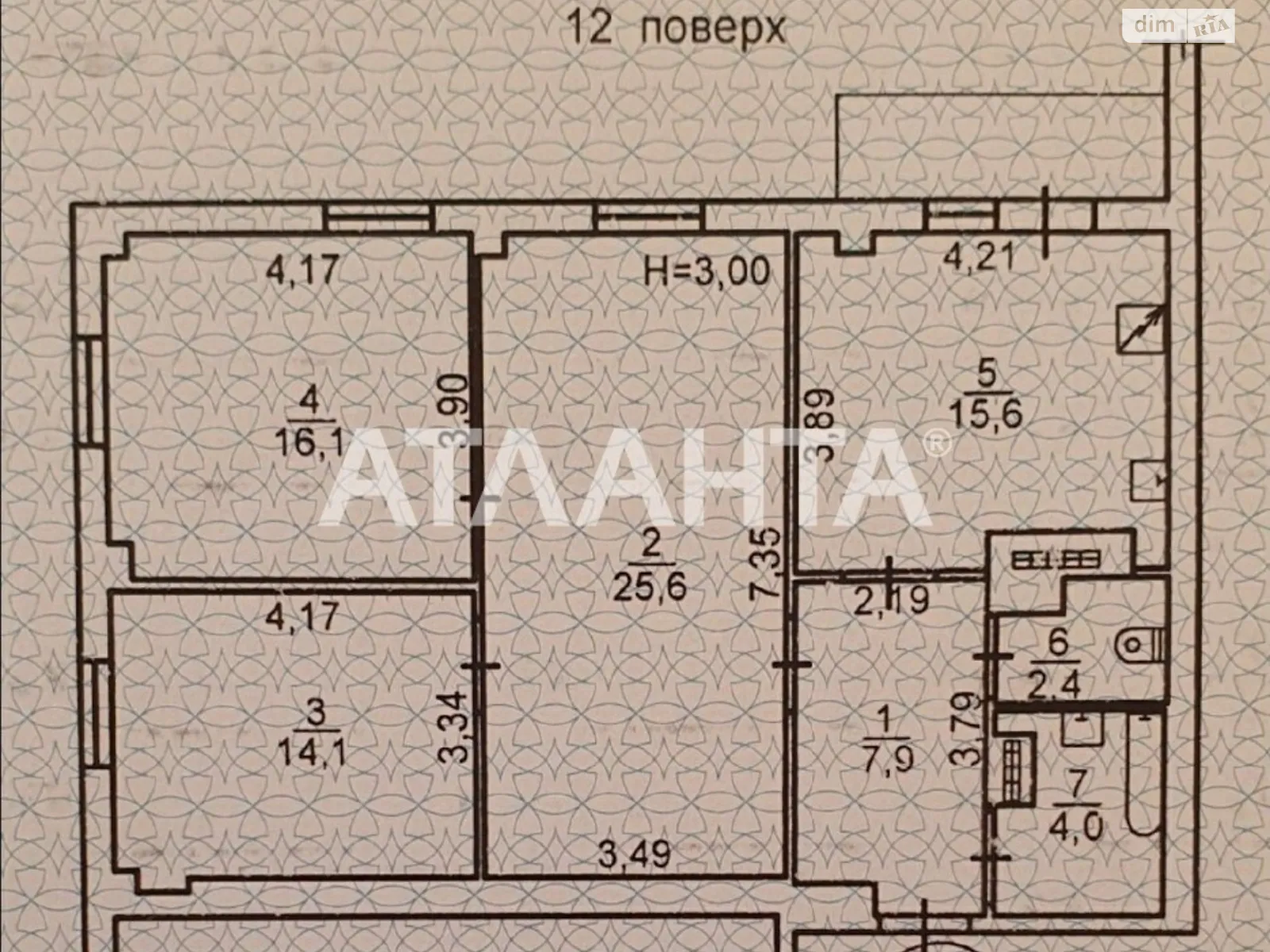 Продається 3-кімнатна квартира 88 кв. м у Одесі, вул. Михайла Грушевського