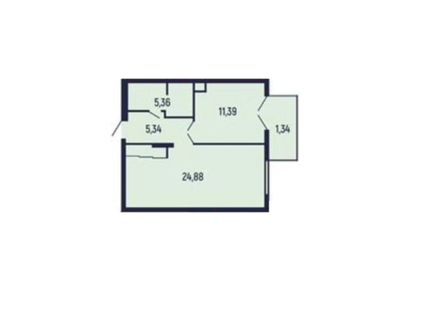 Продается 1-комнатная квартира 47.03 кв. м в Мукачеве, ул. Ужгородская, 165А - фото 1