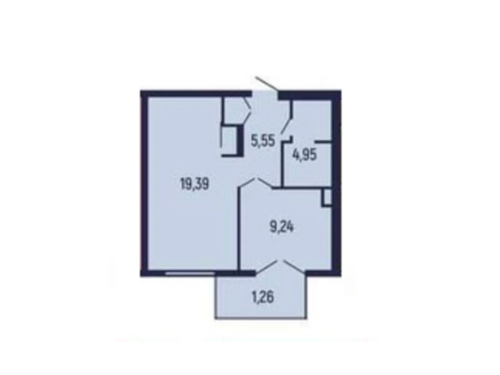 Продается 1-комнатная квартира 39.13 кв. м в Мукачеве, ул. Ужгородская, 165А - фото 1