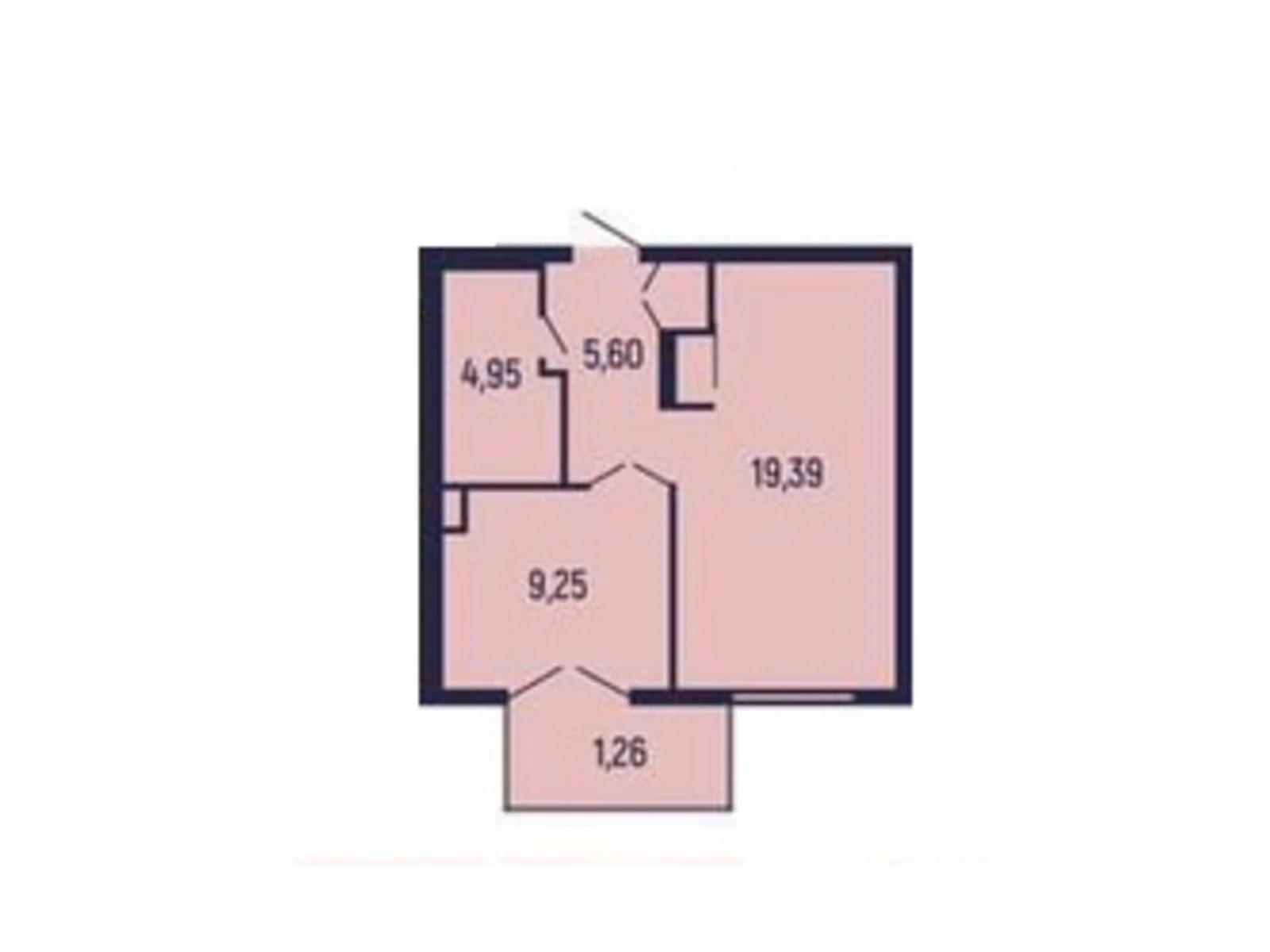 Продається 1-кімнатна квартира 40.45 кв. м у Мукачеві, цена: 36405 $