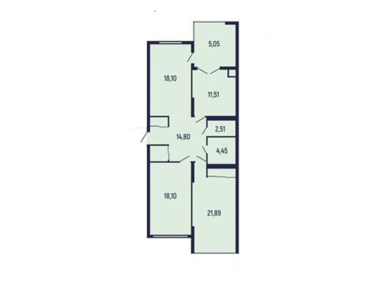 Продается 3-комнатная квартира 96.41 кв. м в Мукачеве, цена: 86769 $ - фото 1