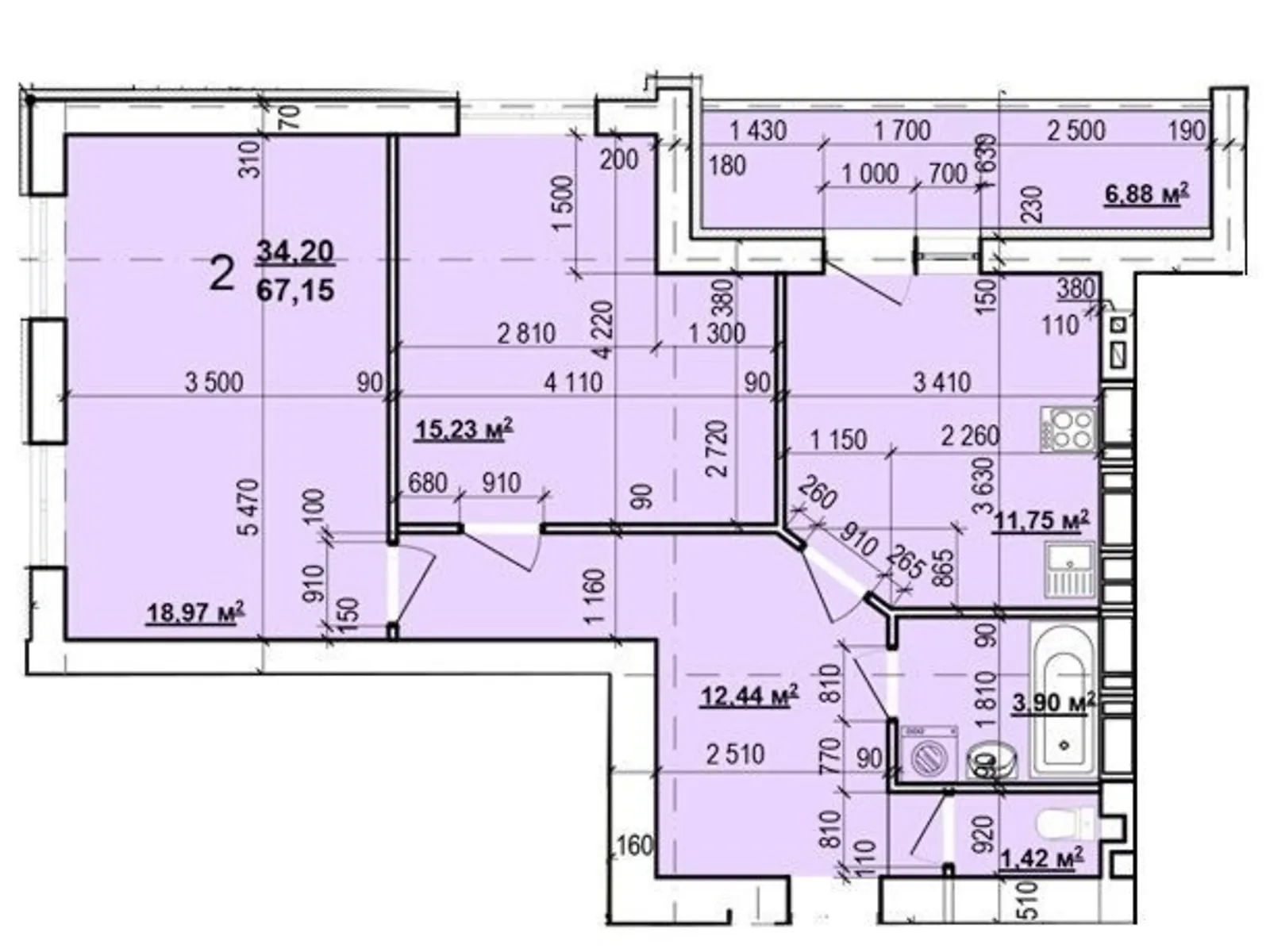 Продается 2-комнатная квартира 68 кв. м в Харькове, ул. Мира - фото 1