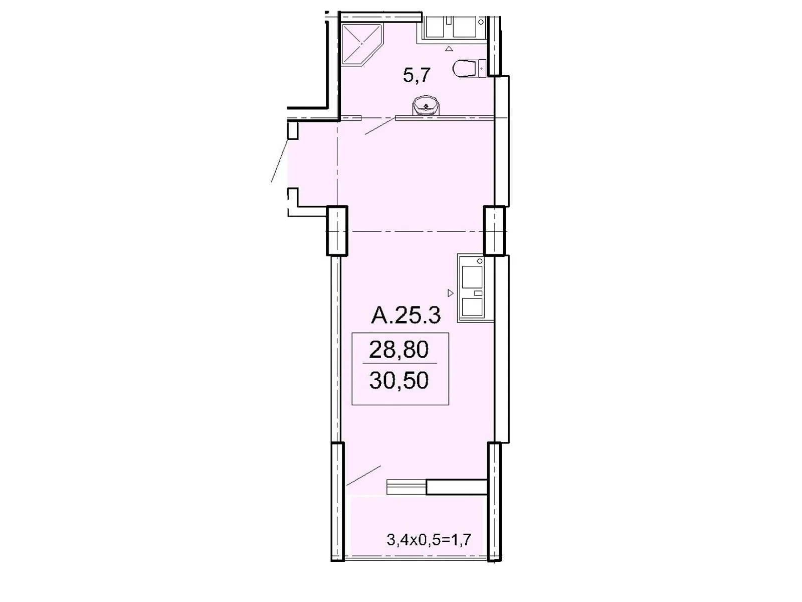 Продается 1-комнатная квартира 30.5 кв. м в Одессе, Фонтанская дор., 25 - фото 1