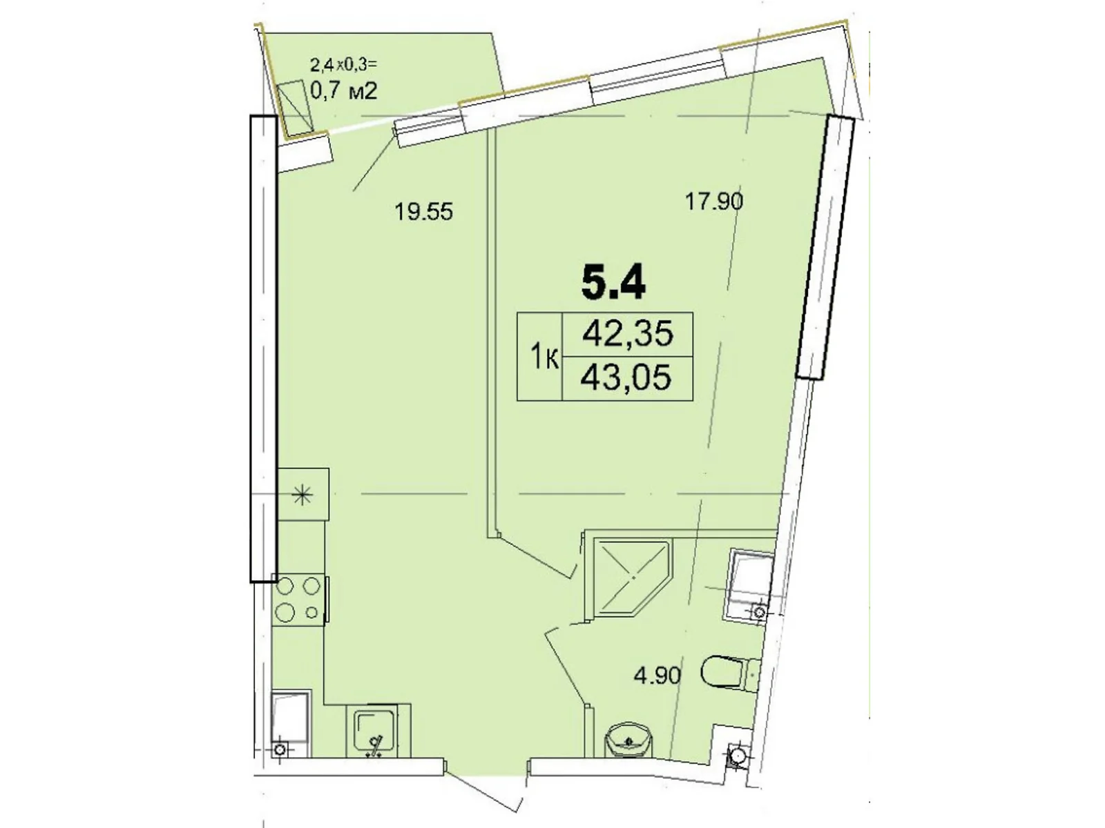 Продается 1-комнатная квартира 43 кв. м в Одессе, ул. Чубаевская, 1