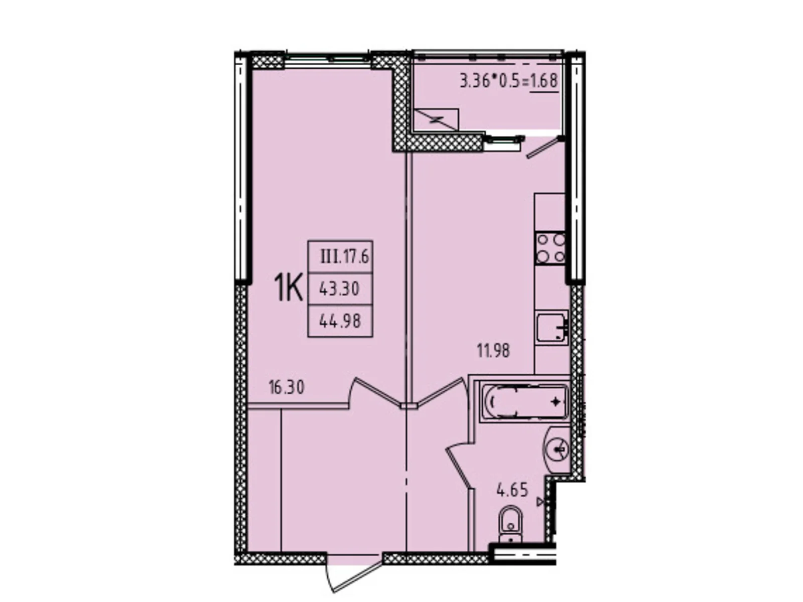 Продается 1-комнатная квартира 44.98 кв. м в Одессе, ул. Генуэзская, 1, 1/1