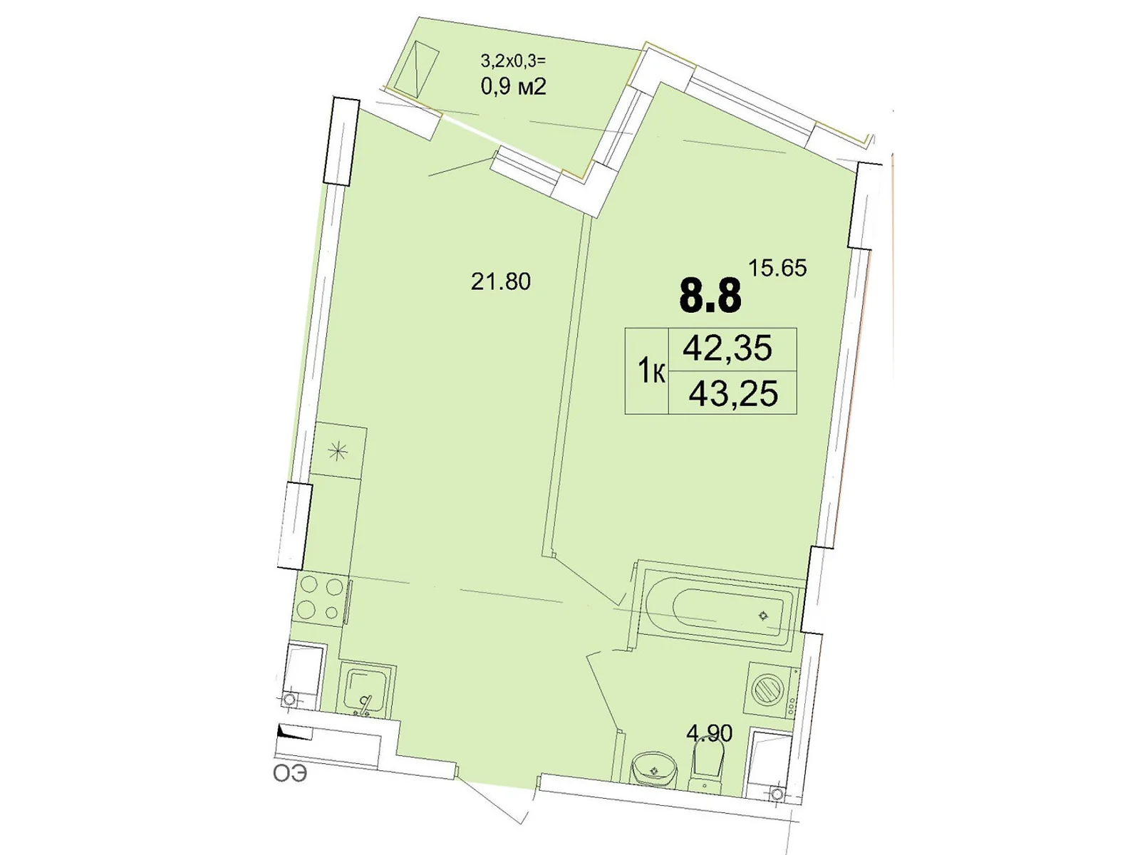 Продается 1-комнатная квартира 43.2 кв. м в Одессе, ул. Чубаевская, 1