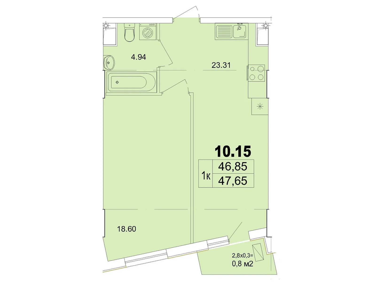 Продается 1-комнатная квартира 47.65 кв. м в Одессе, ул. Чубаевская, 1 - фото 1