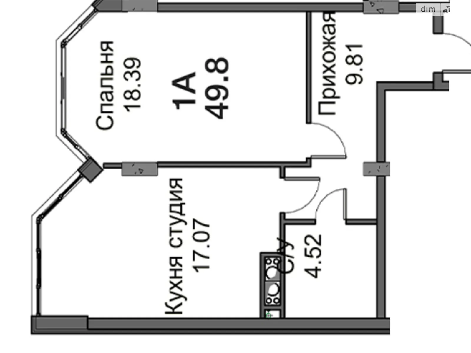 Продается 1-комнатная квартира 47.8 кв. м в Одессе, ул. Паустовского, 42/3