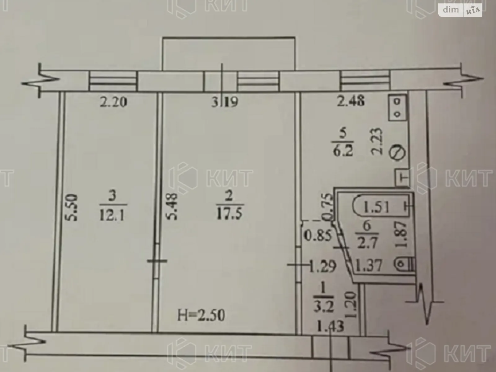 Продается 2-комнатная квартира 49 кв. м в Харькове, цена: 65000 $