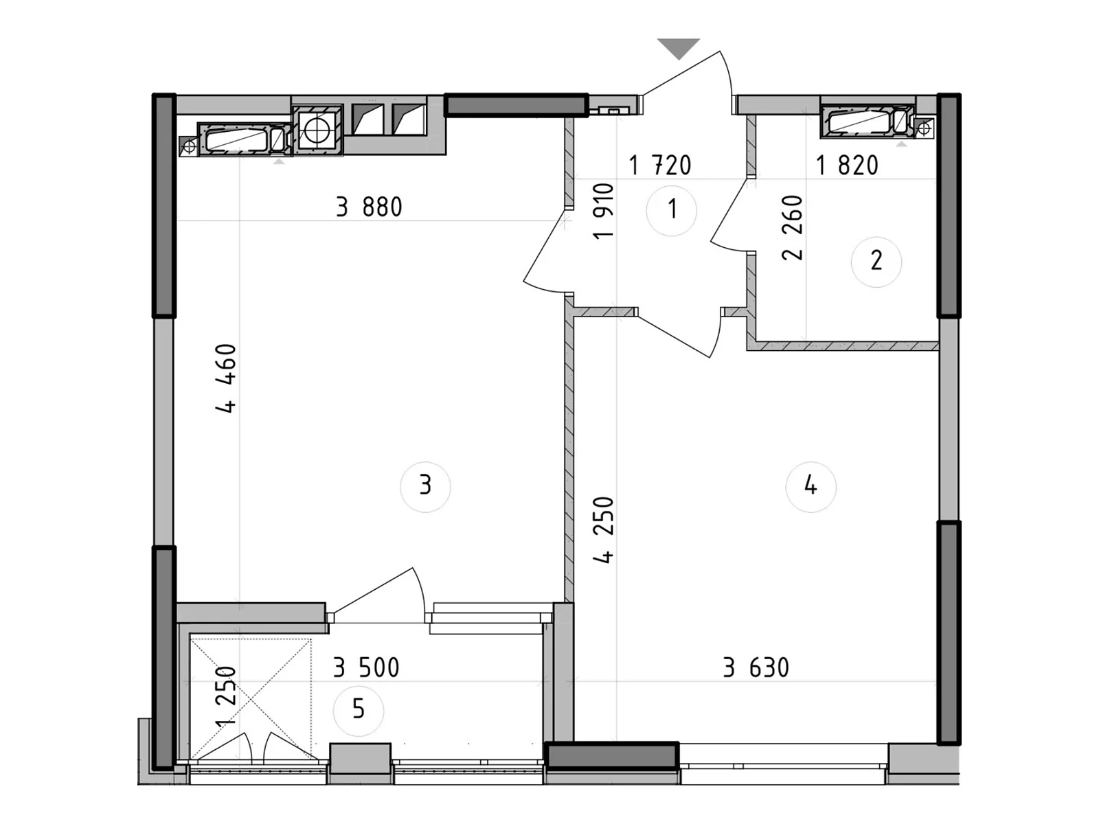 Продается 1-комнатная квартира 45.7 кв. м в Гатном, цена: 57011 $