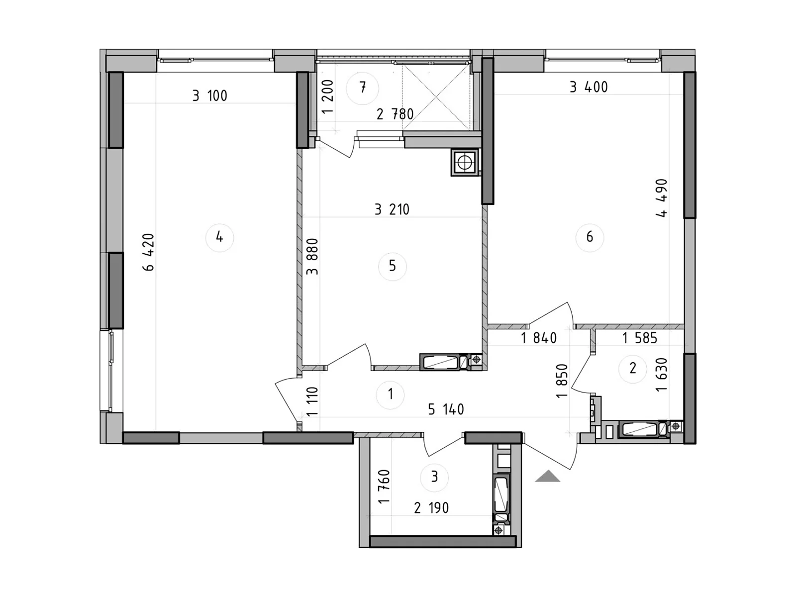 Продається 2-кімнатна квартира 64.06 кв. м у Гатне, цена: 79915 $