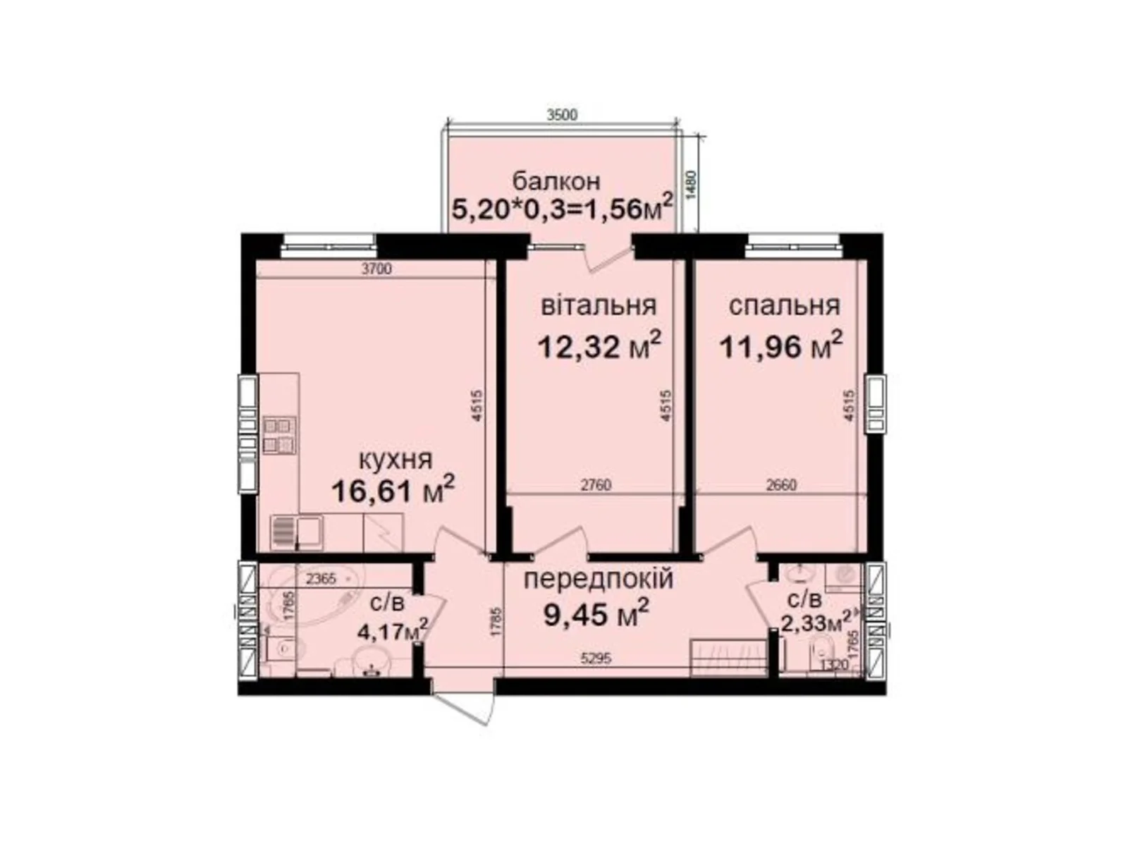 Продается 2-комнатная квартира 58.4 кв. м в Киеве, ул. Метрологическая, 148 - фото 1