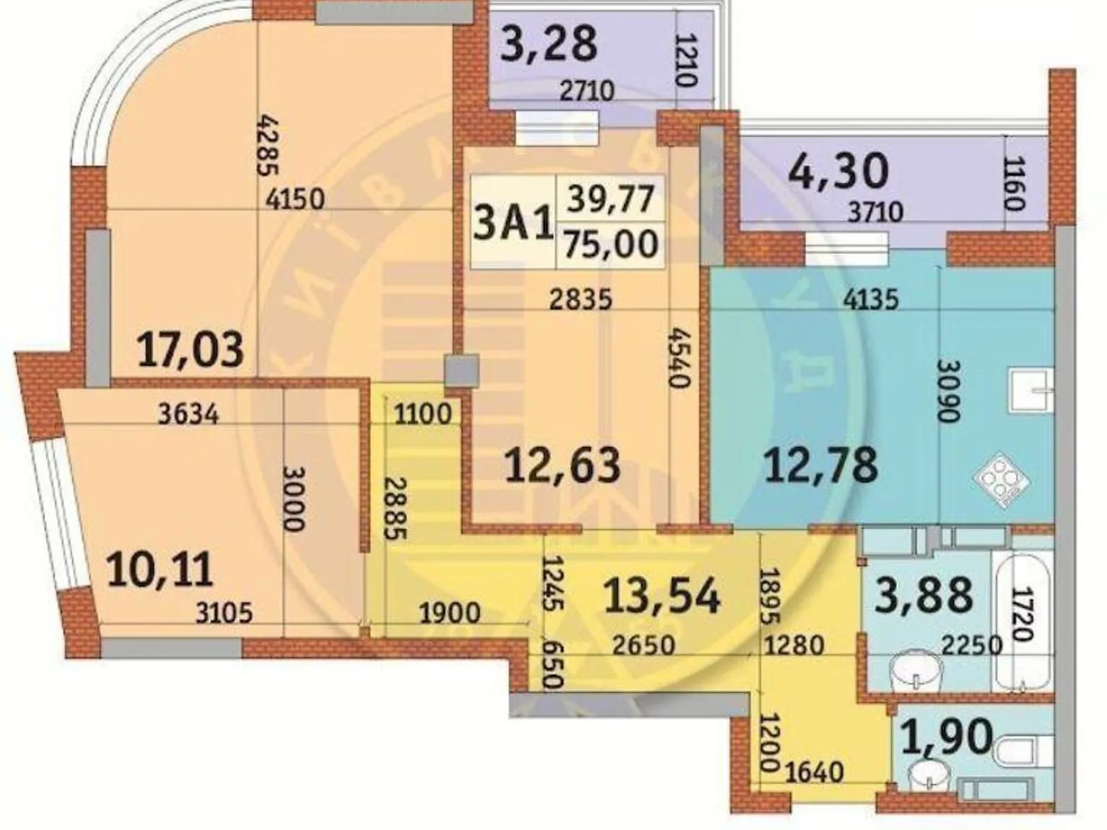 Продается 3-комнатная квартира 75 кв. м в Киеве, ул. Жулянская, 10