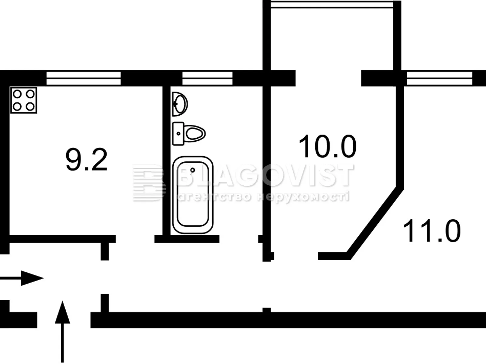 Продается 2-комнатная квартира 42 кв. м в Киеве, ул. Костельная, 3 - фото 1