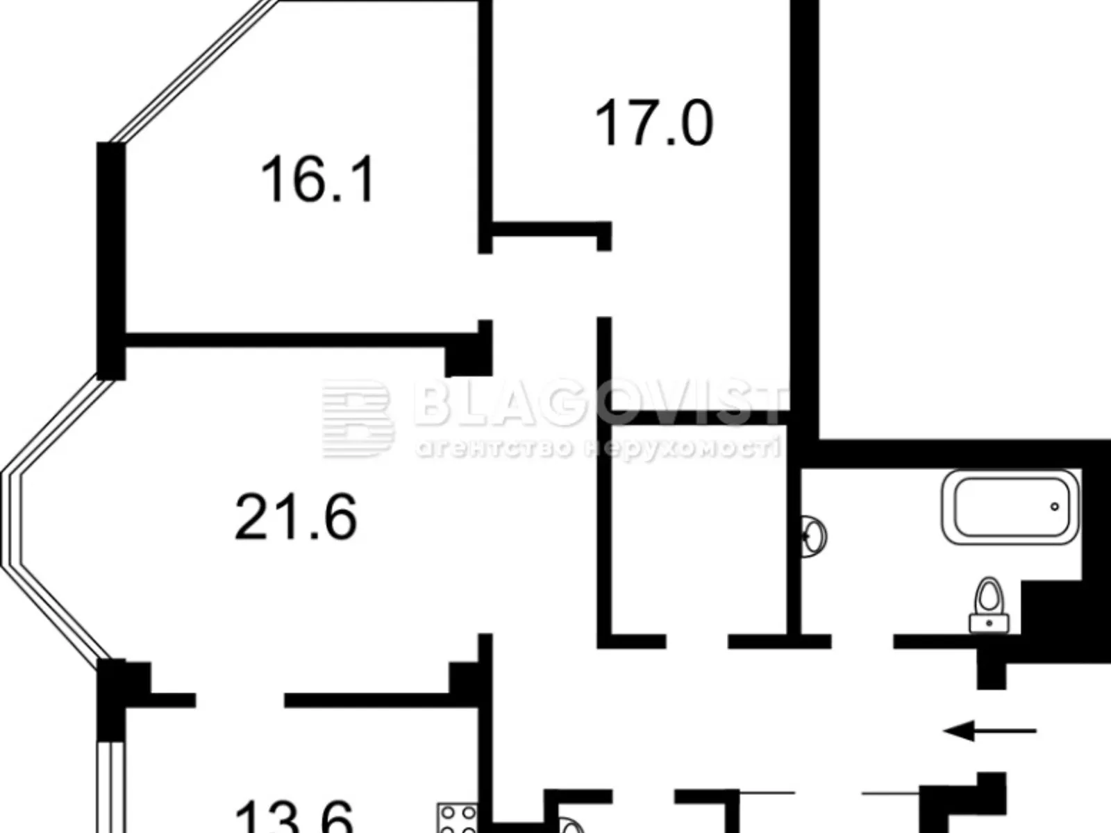 Продается 3-комнатная квартира 105.8 кв. м в Киеве, ул. Ломоносова, 73-79