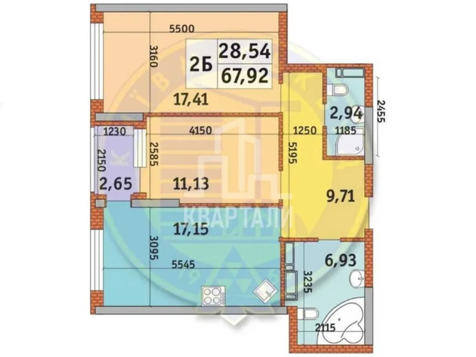 Продается 2-комнатная квартира 67.92 кв. м в Киеве, ул. Причальная, 11 - фото 1