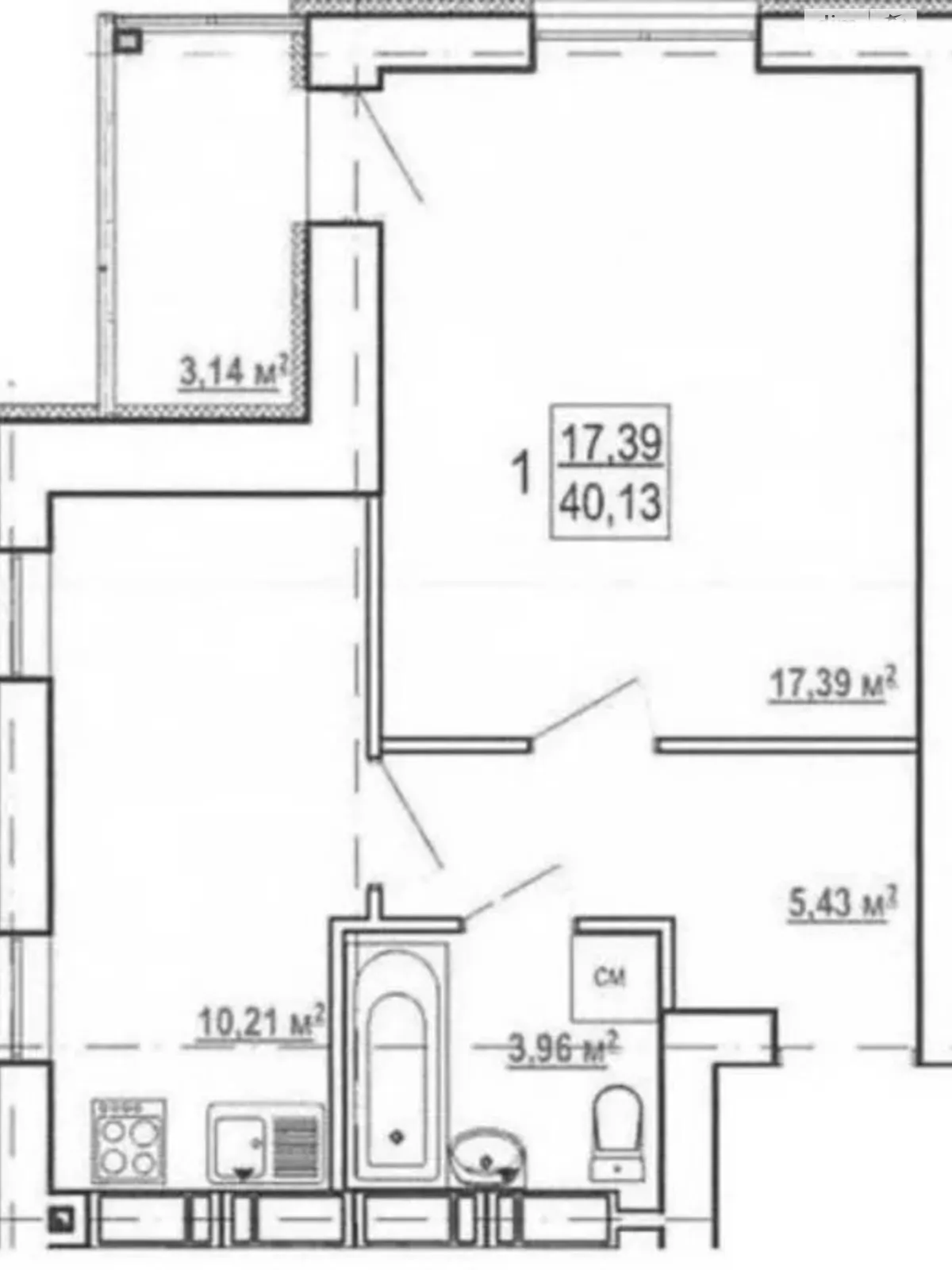 Продается 1-комнатная квартира 40.13 кв. м в Харькове, ул. Шевченко, 327 - фото 1